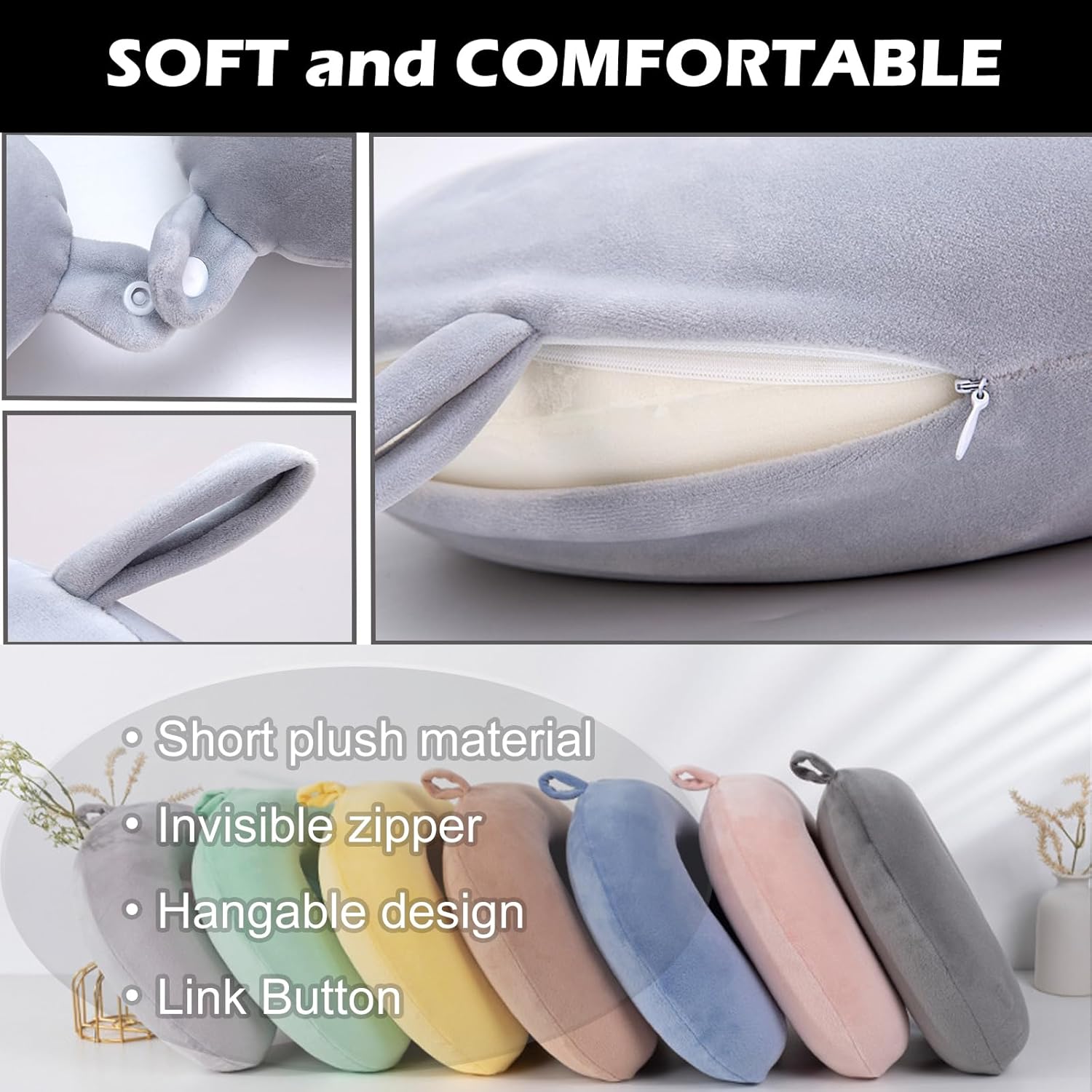 FEIYAUMI Travel Neck Pillow Cover - Soft Washable and Stylish