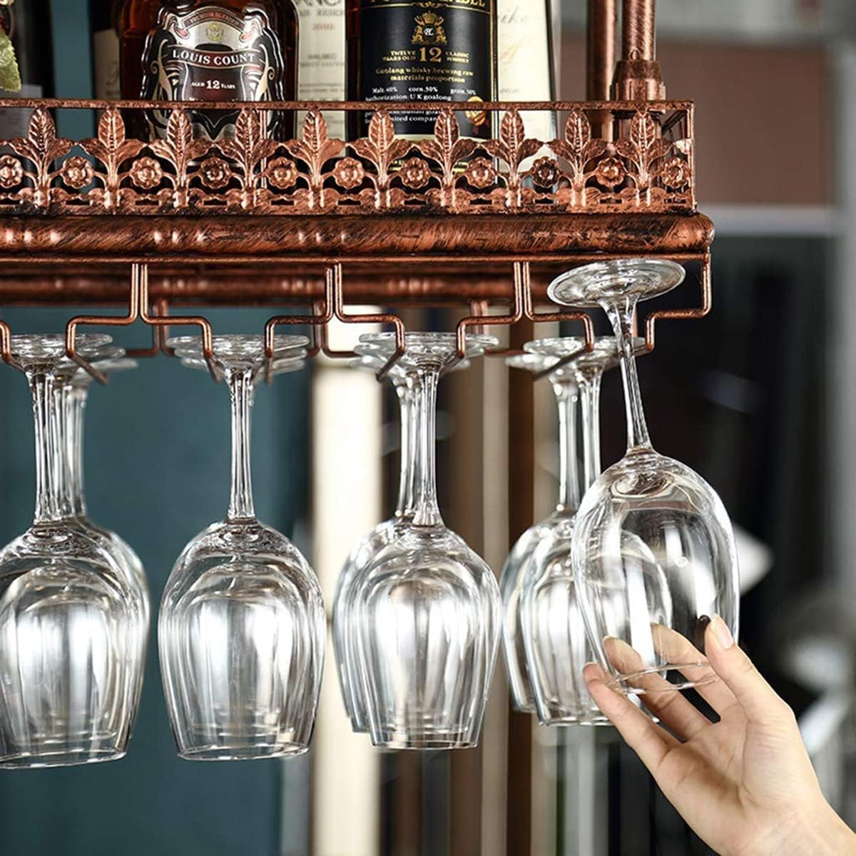 Adjustable Metal Wine Rack Wall Mount Holder