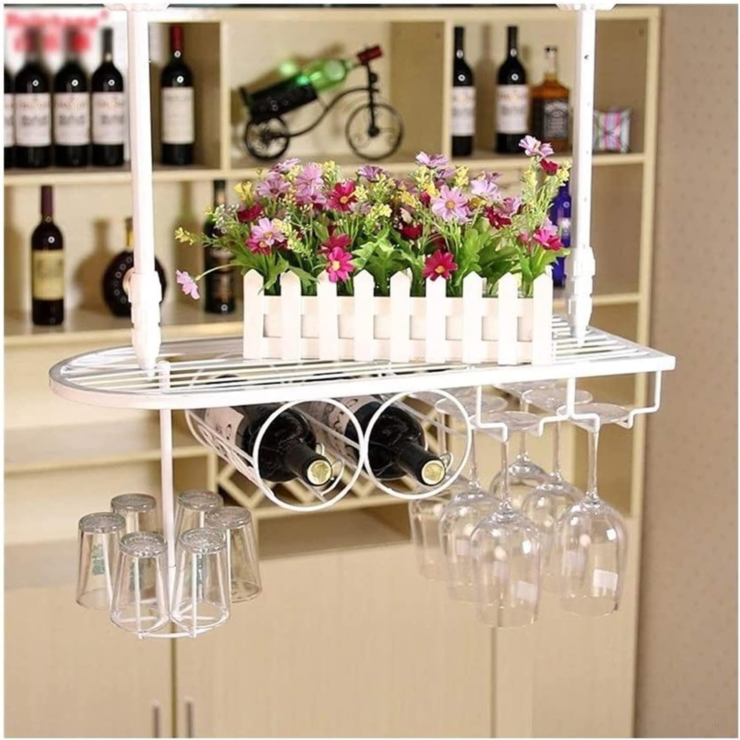 ALDEPO Wine Glass Holder Wrought Iron
