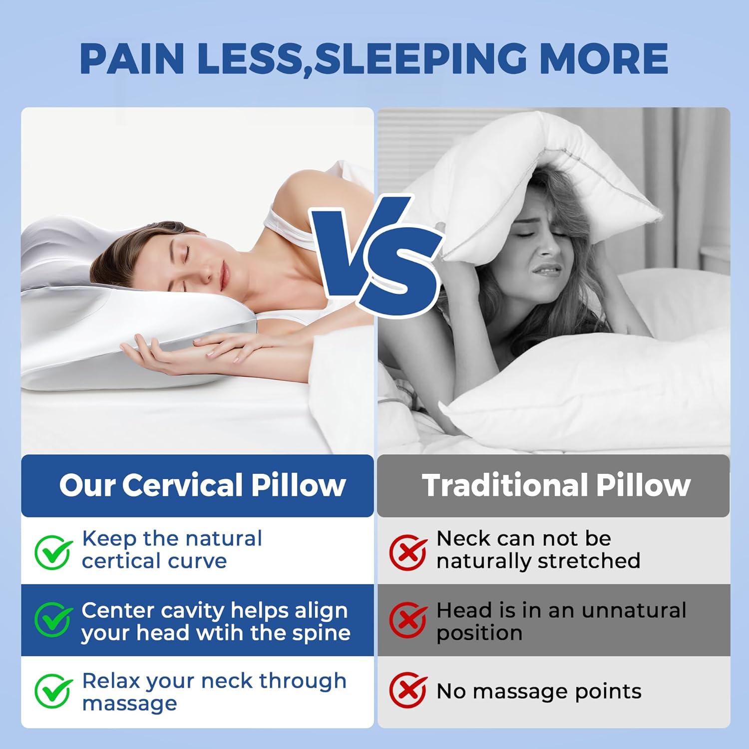 Dormirpilow Cooling Neck Pillow with Memory Foam Support