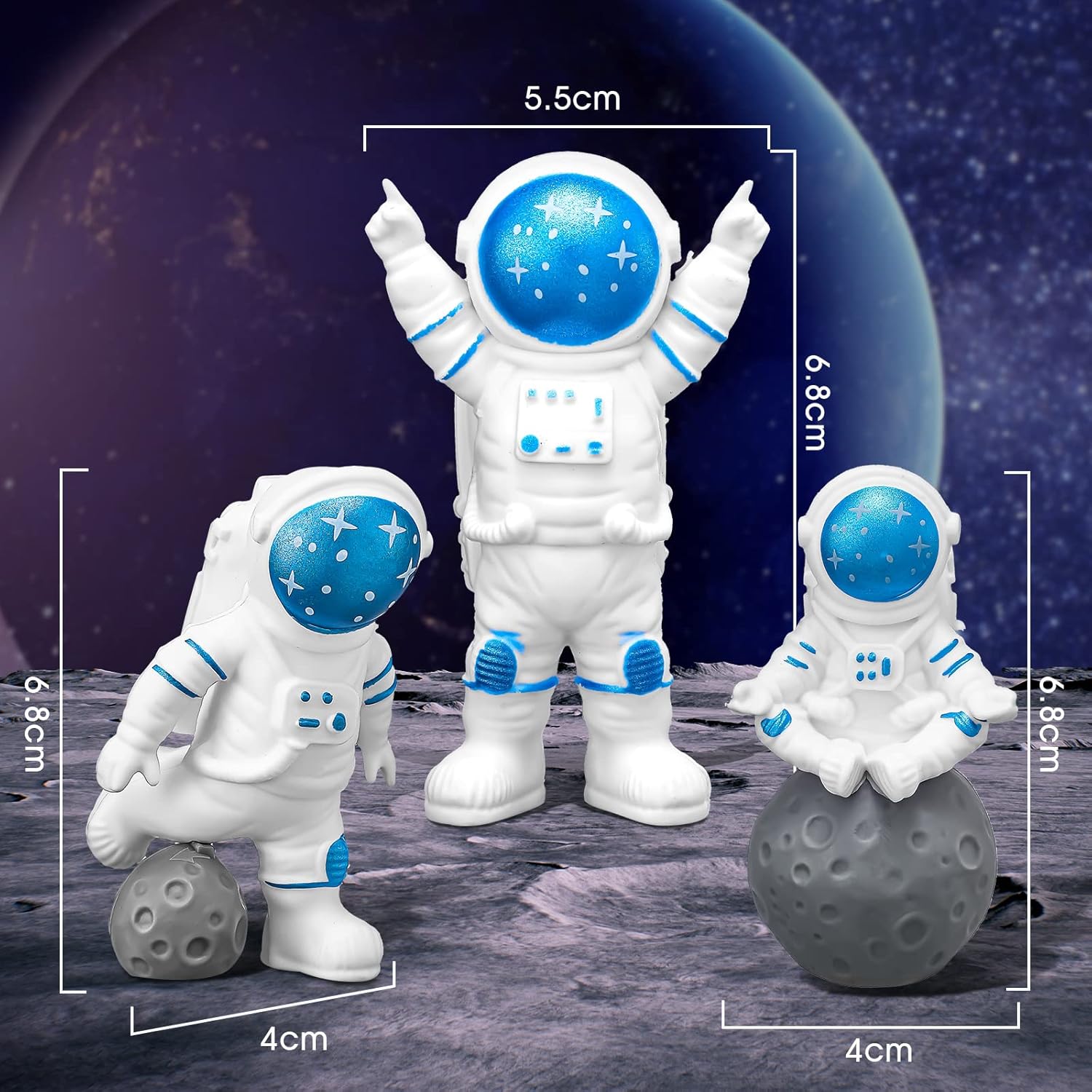 Epakh 24 Pcs Space Cake Toppers for Birthday Parties