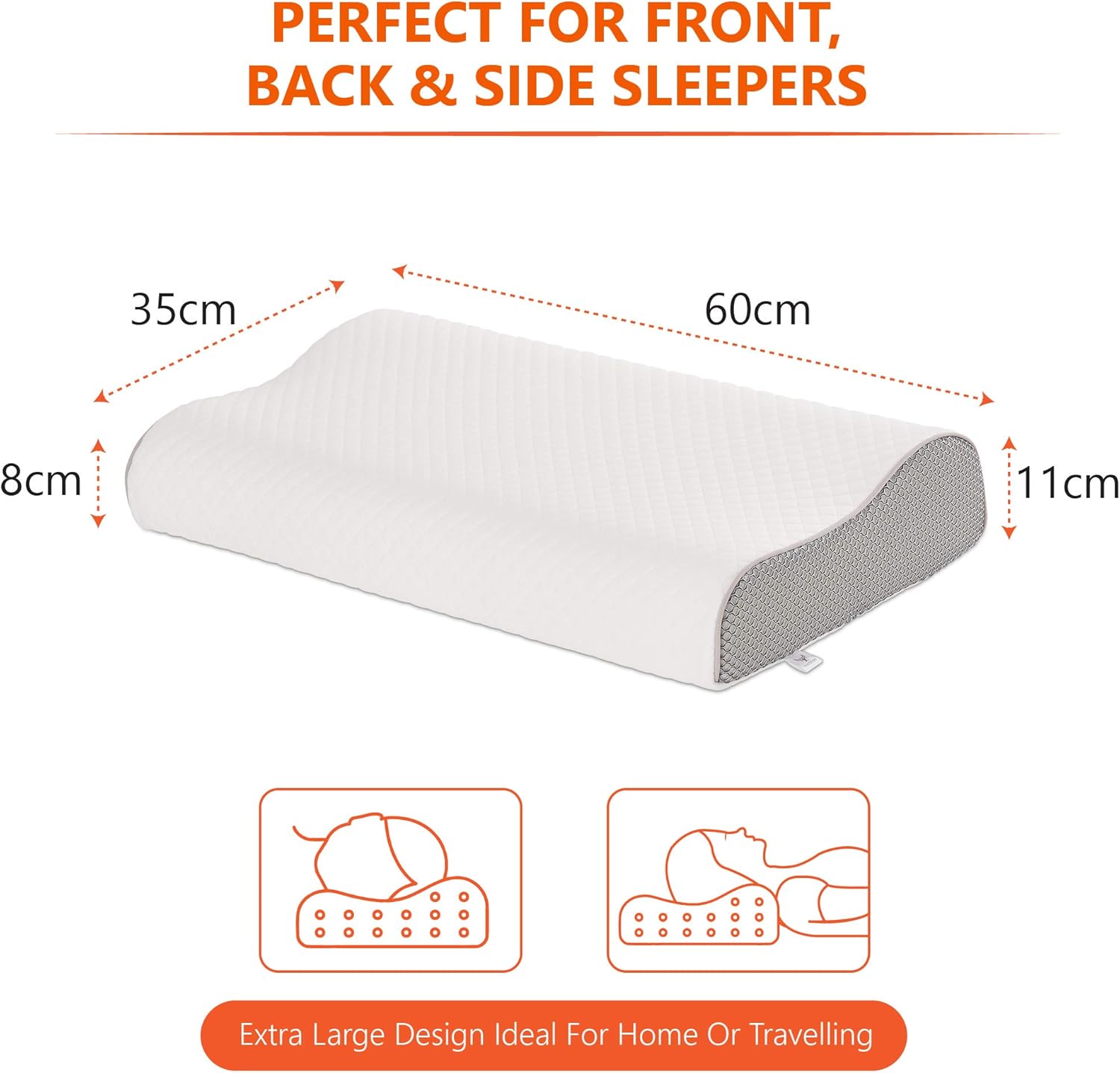 ComfyCozy Luxury Memory Foam Pillow with Silk Eye Mask