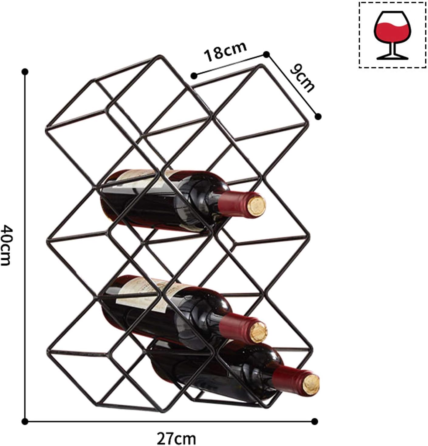 10 Bottle Metal Wine Rack Free Standing 1