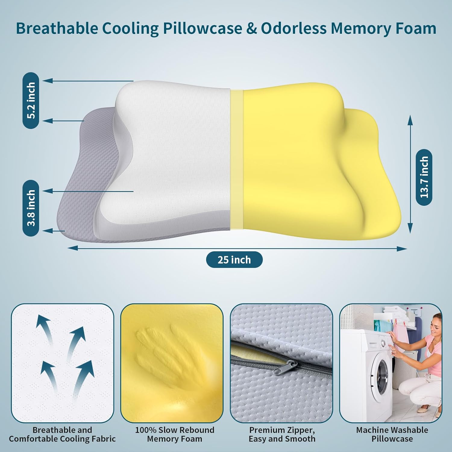 Cooling Cervical Pillow for Neck Pain Relief