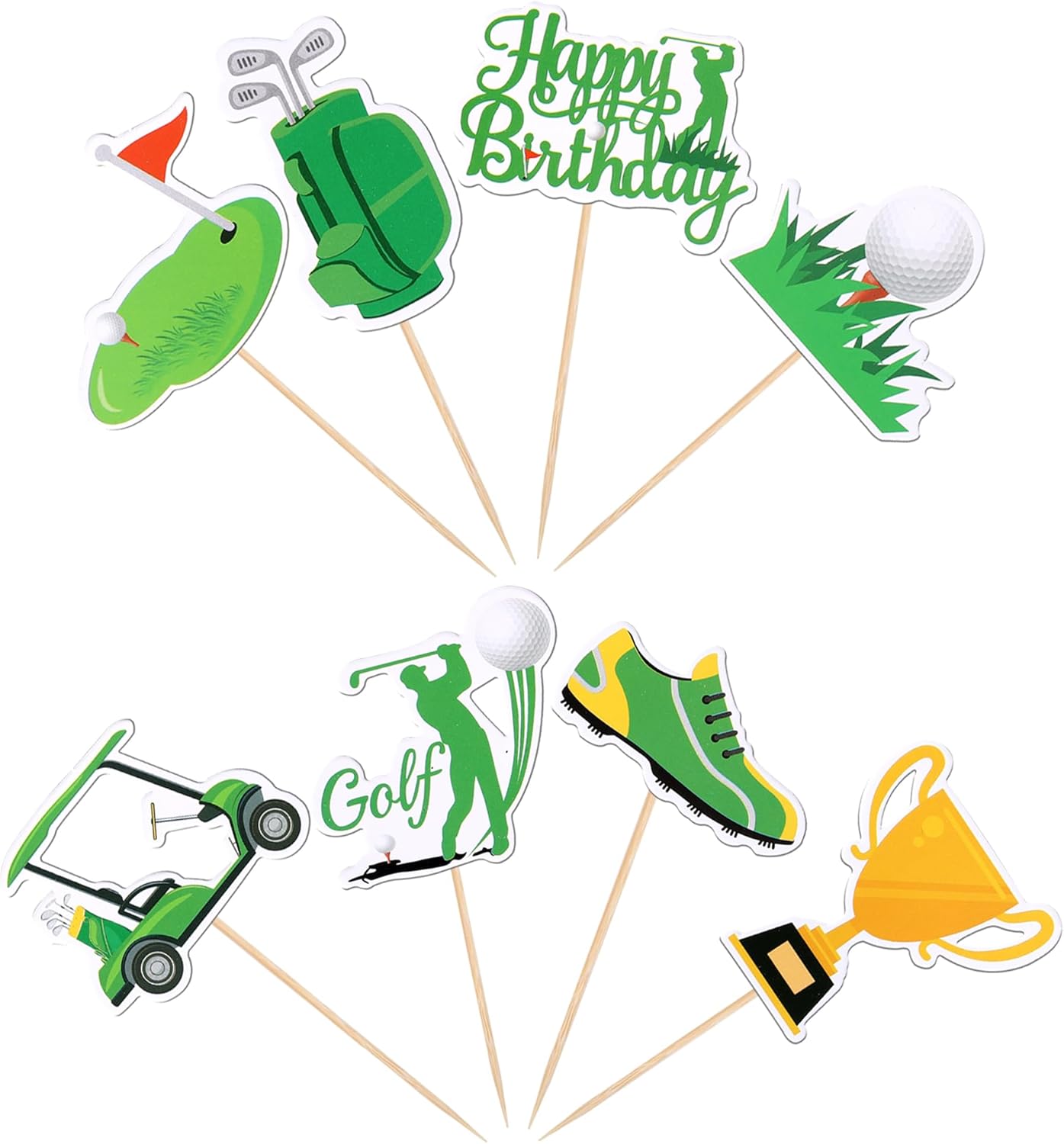 ZHUOWEISM 32PCS Golf Trophy Cupcake Toppers