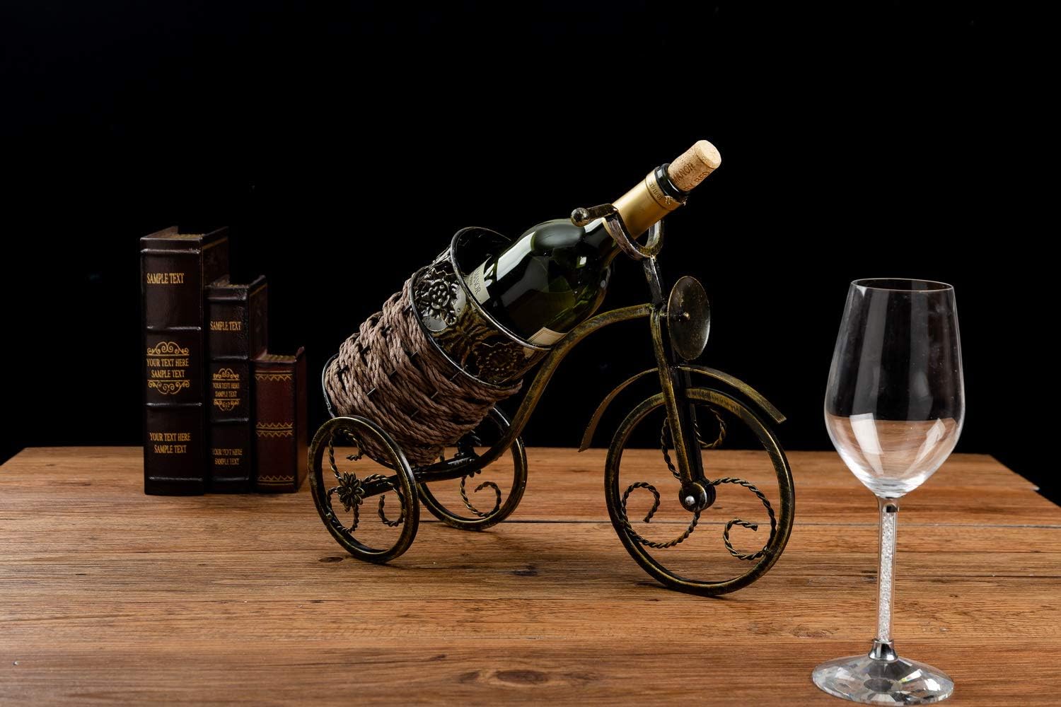 Bicycle Wine Rack Gold Colored Sturdy Metal