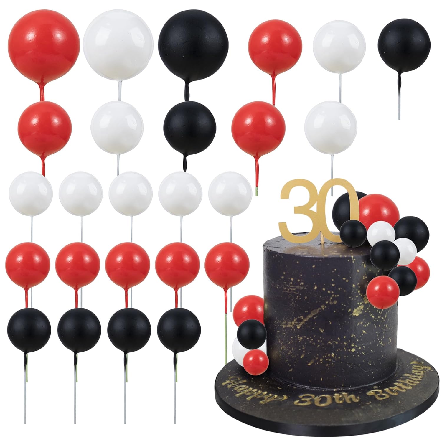 Gyufise 30Pcs Mini Balloon Cake Topper Decorations