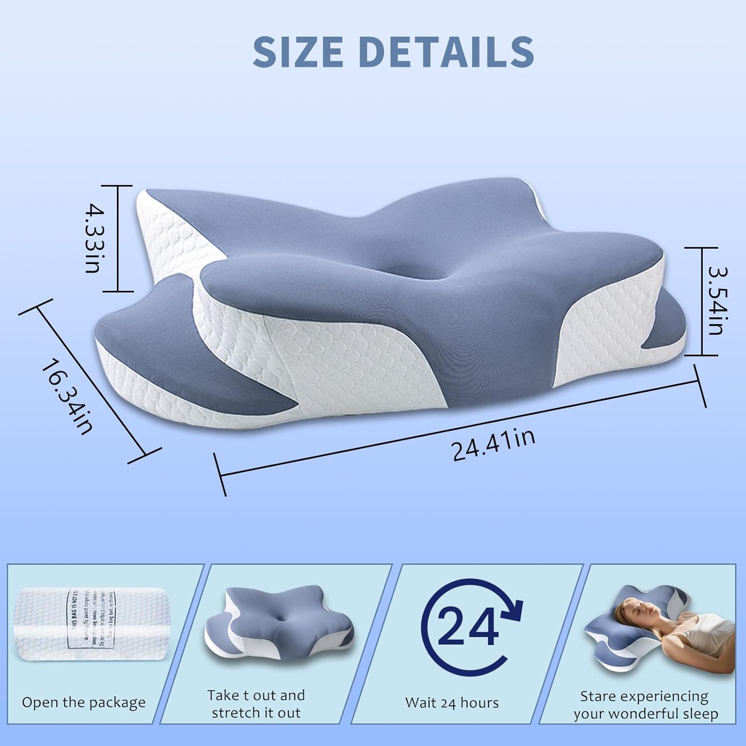 Mckkymi Memory Foam Cervical Pillow - Cooling Side Sleeper with Two Heights