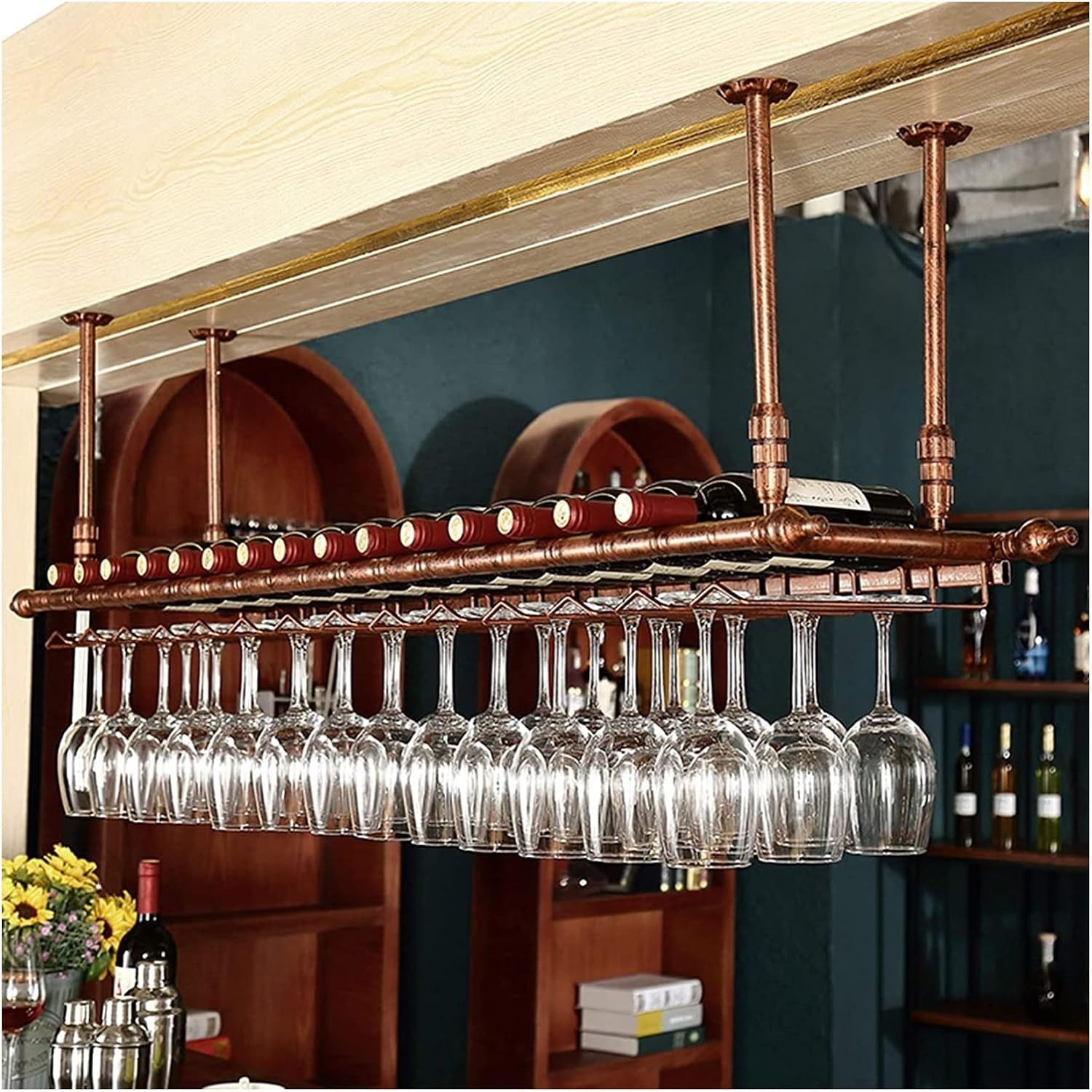 ALDEPO Wall-Mounted Wine Rack with Adjustable Height and Width