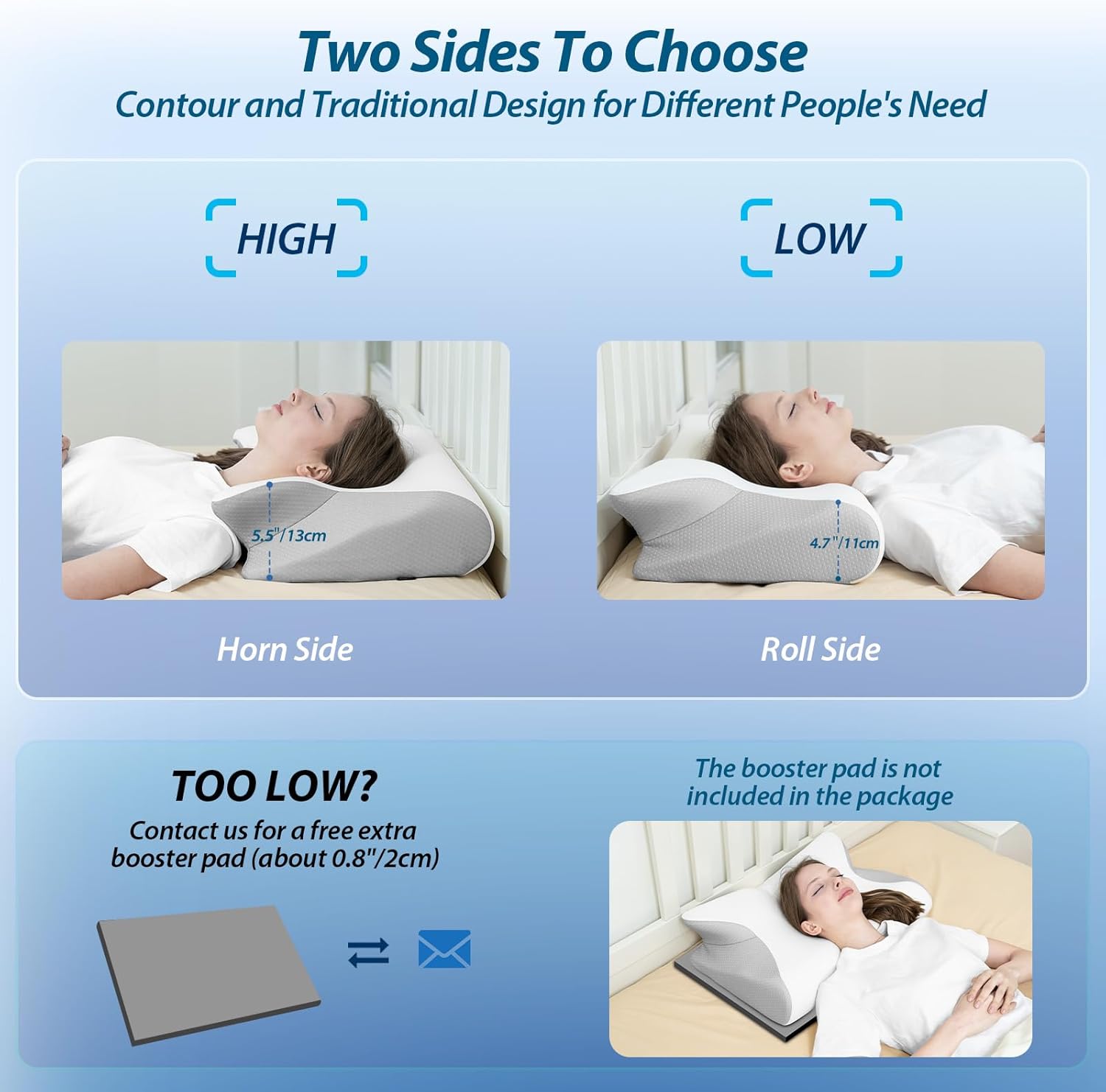 HOMCA Cervical Neck Pillow 2 in 1 for Neck Pain Relief
