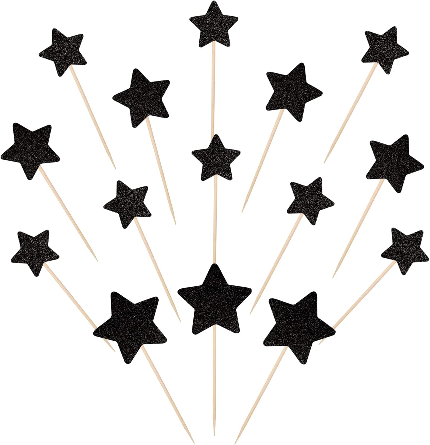30 PCS Glitter Star Cupcake Toppers for Parties