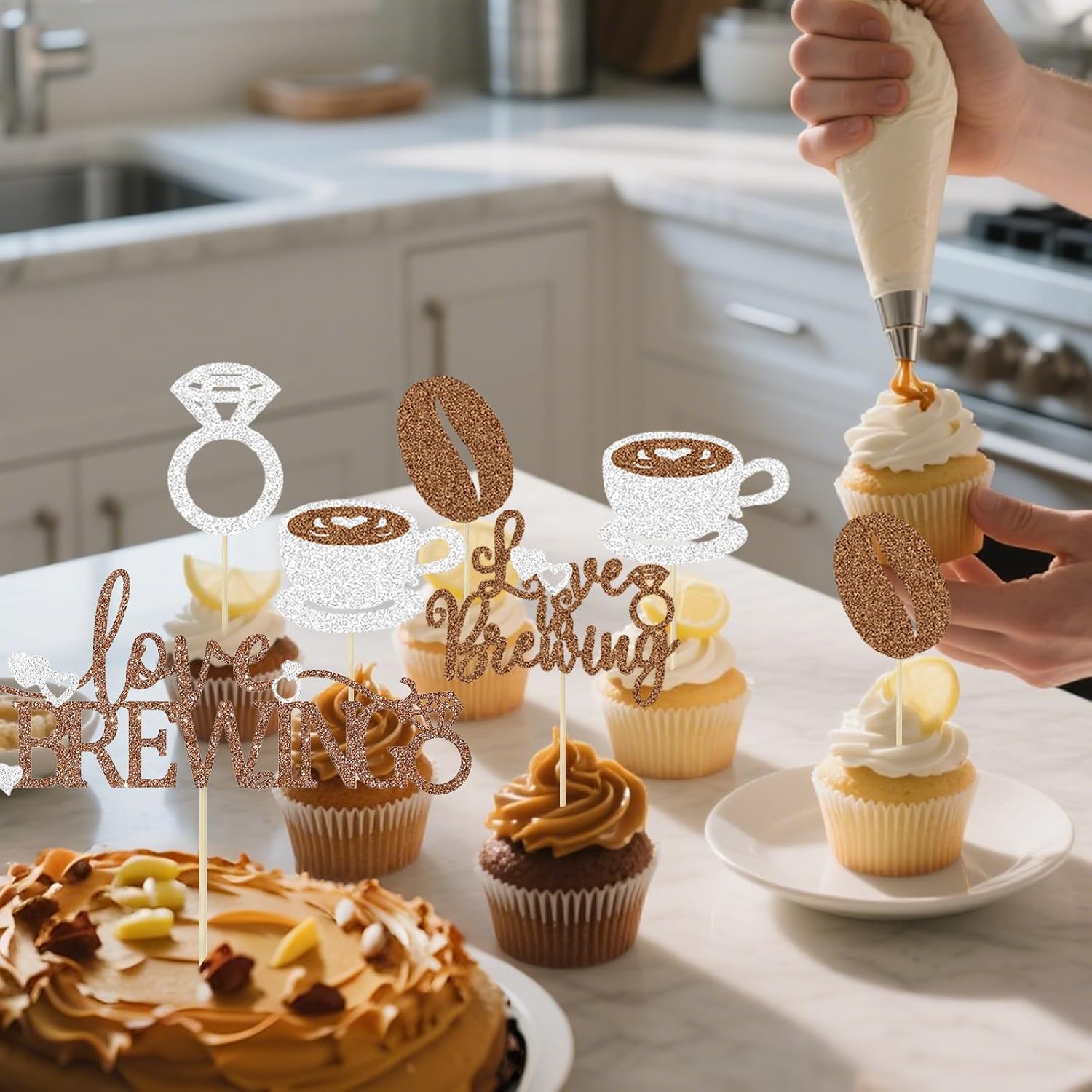 Pretyps 13Pcs Coffee Themed Cake Toppers 1