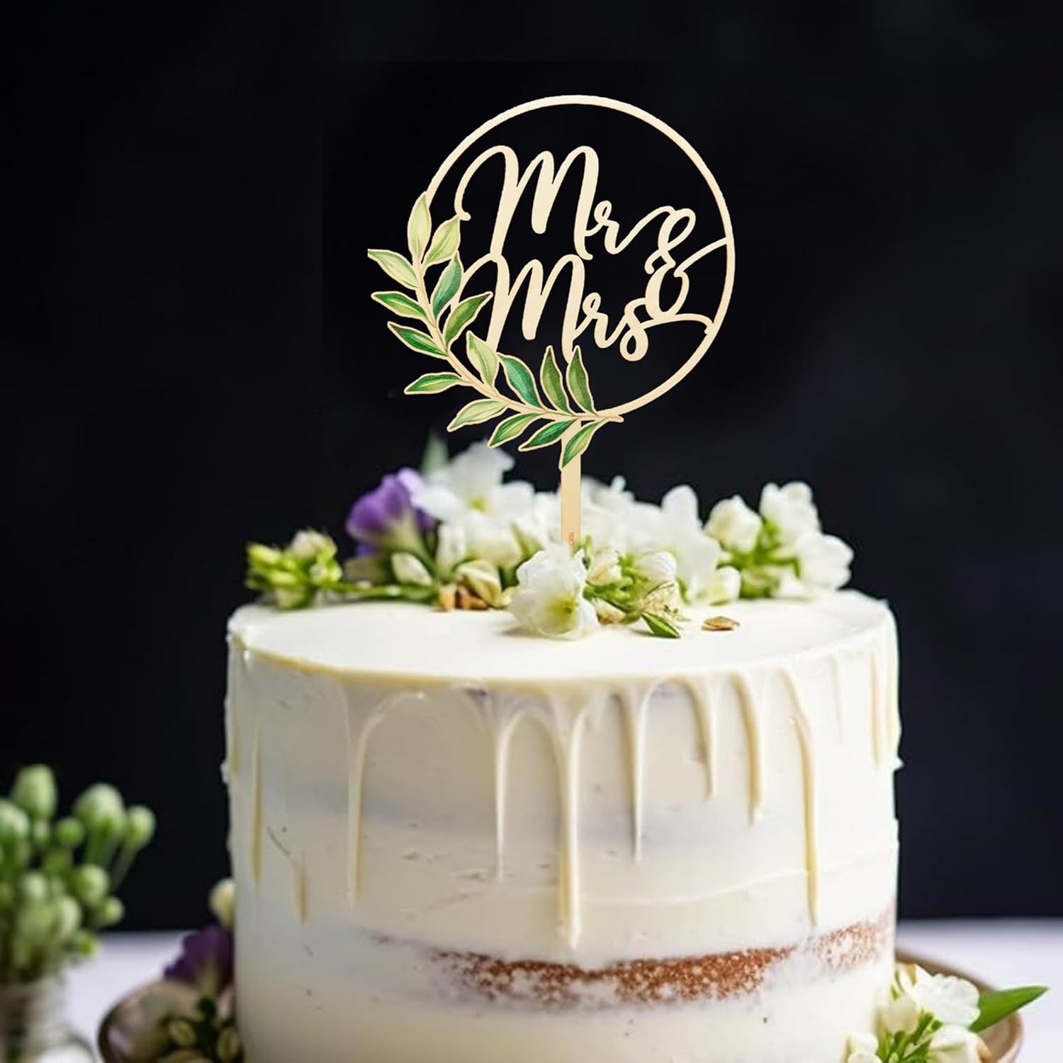 Rustic Wooden Mr and Mrs Cake Topper - Eco-Friendly