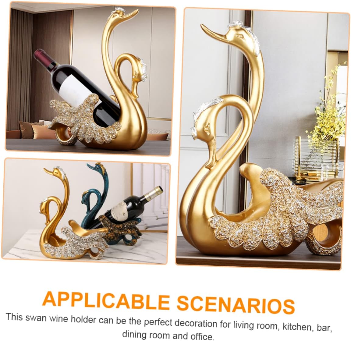 Ciieeo Resin Swan Wine Holder Elegant Display Stand