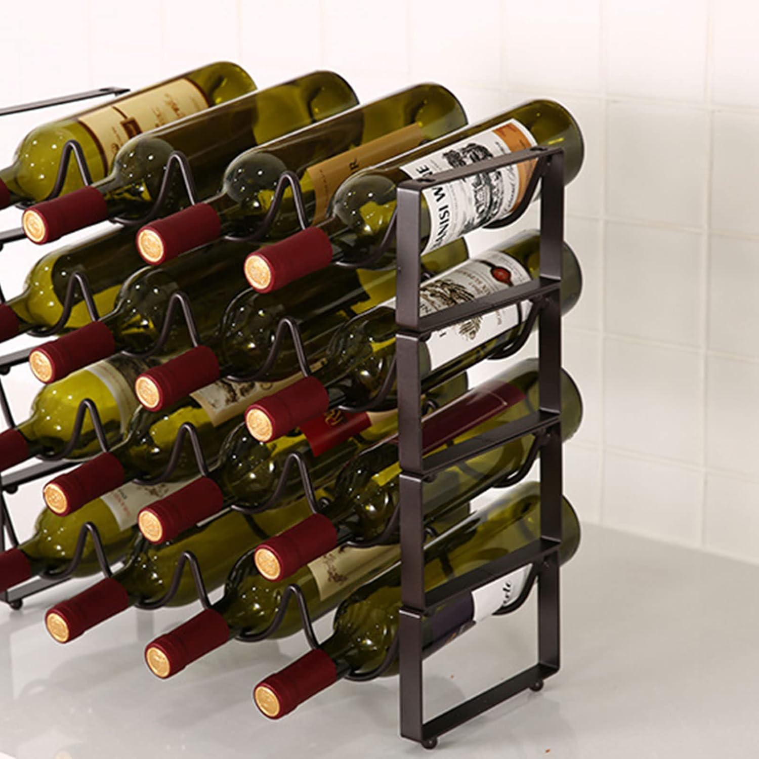 GANYKQ Freestanding Stackable Wine Rack