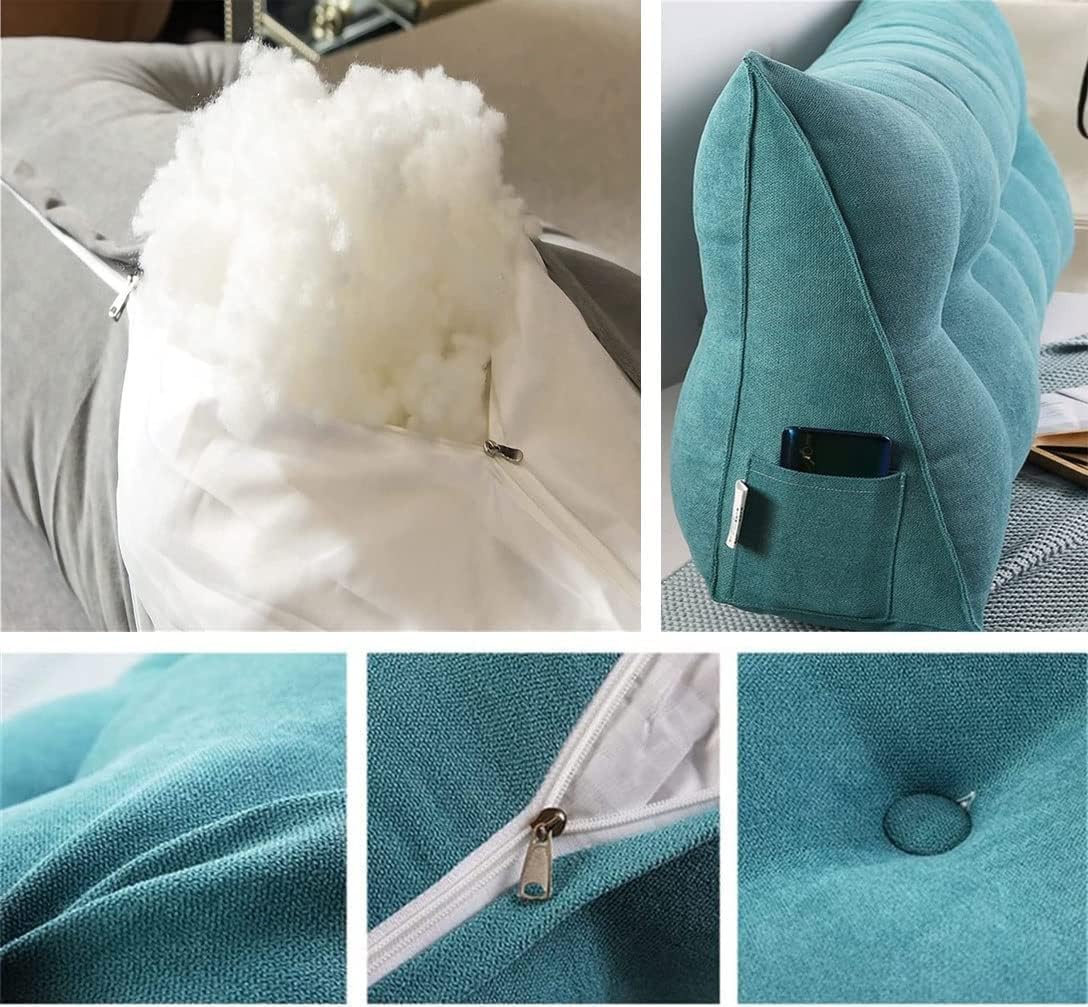COZMAX Queen Triangular Back Support Pillow with Removable Velvet Cover