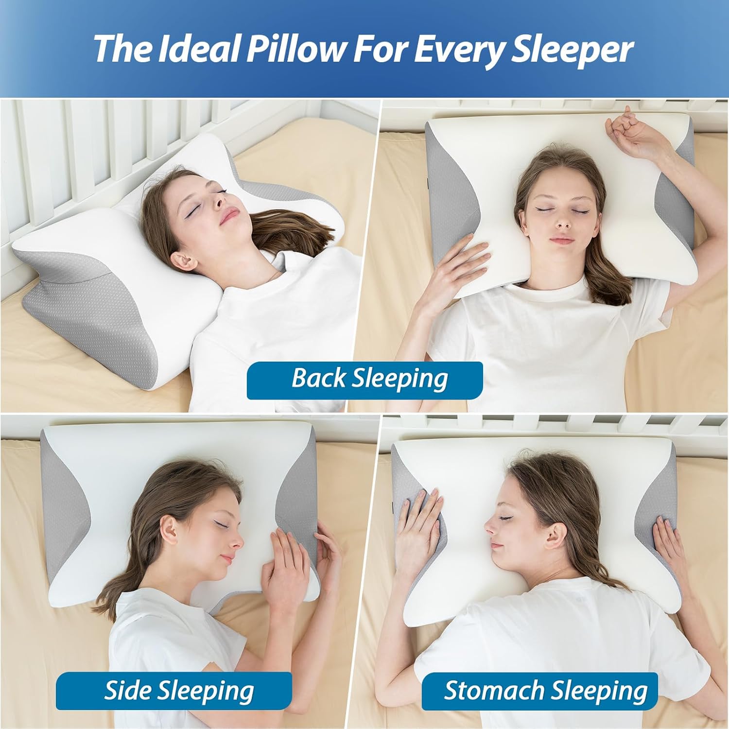 HOMCA Cervical Neck Pillow 2 in 1 for Neck Pain Relief