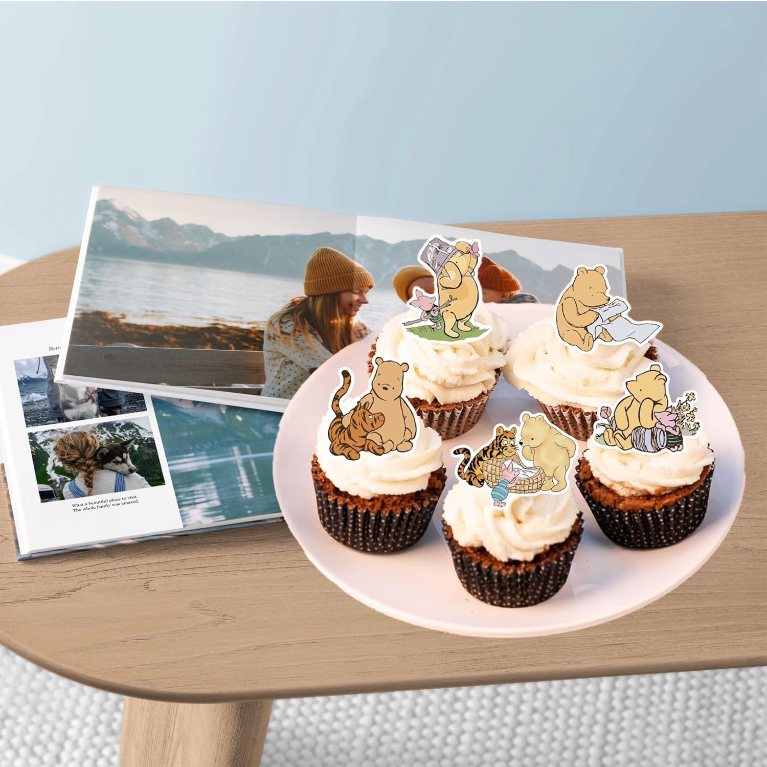 48PCS Winnie Cupcake Toppers - Cute Baby Shower Decor