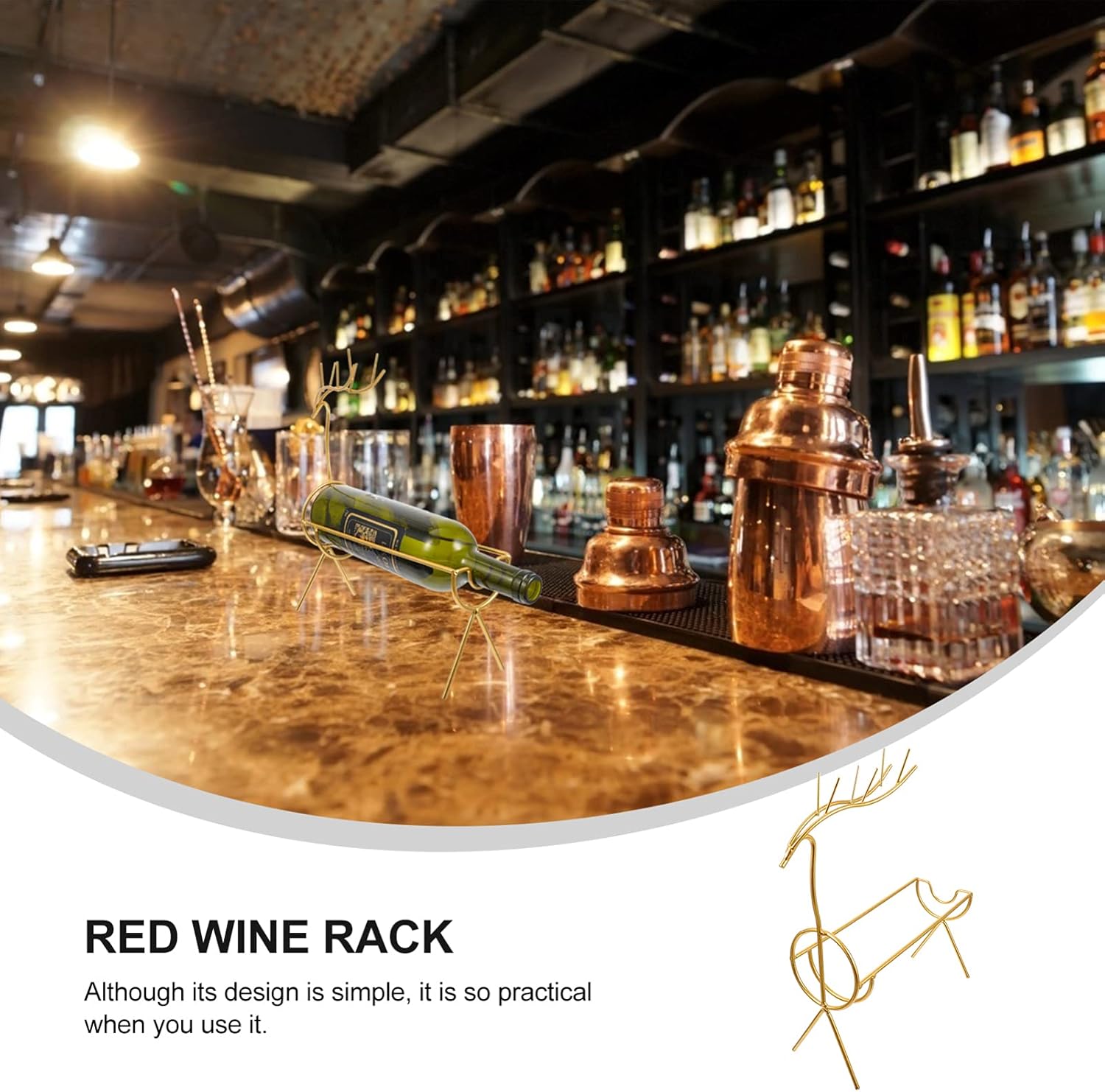 LIOOBO Xmas Wine Holder Wrought Iron Elk Rack