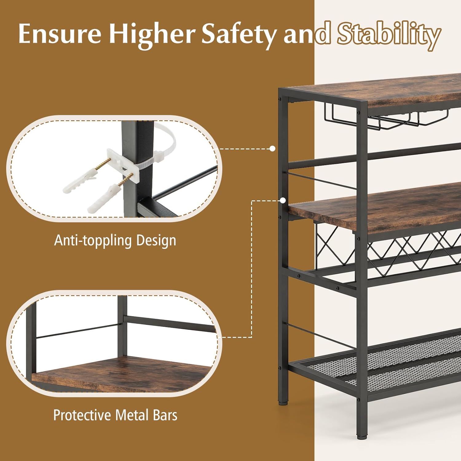 Giantex 4-Tier Wine Rack Table 7-Bottle Storage