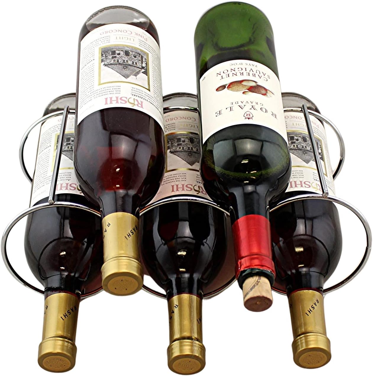 Stackable Wine Rack Bottle Holder in Silver