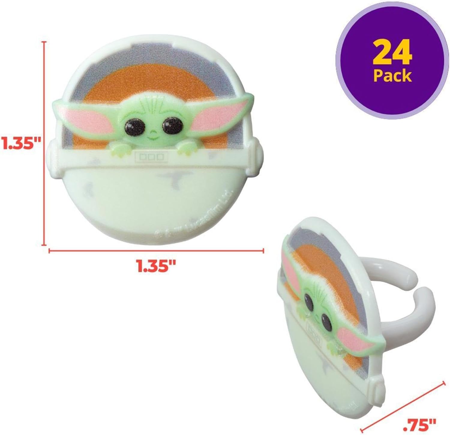 DECOPAC Star Wars The Mandalorian The Child Cupcake Rings - 24 Pack 1