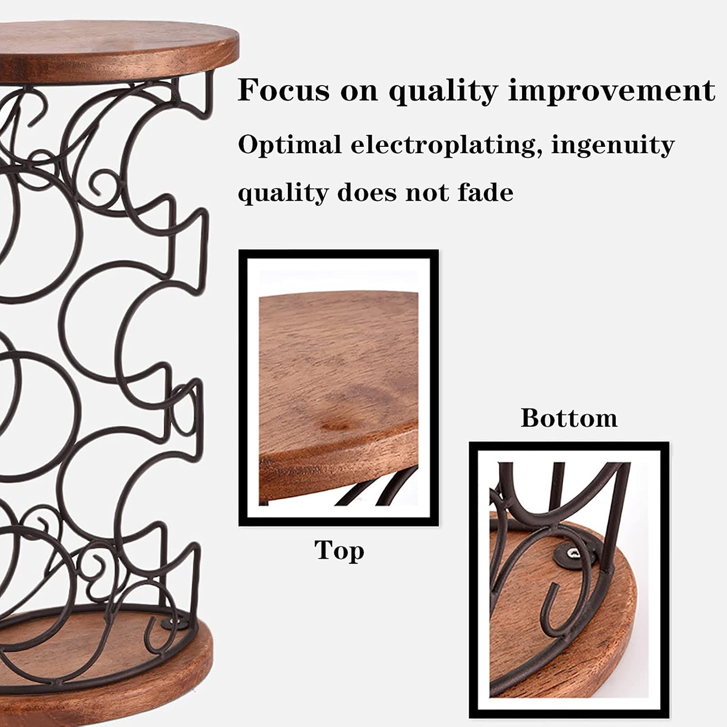 QHCS 6 Bottle Freestanding Wine Rack Wooden