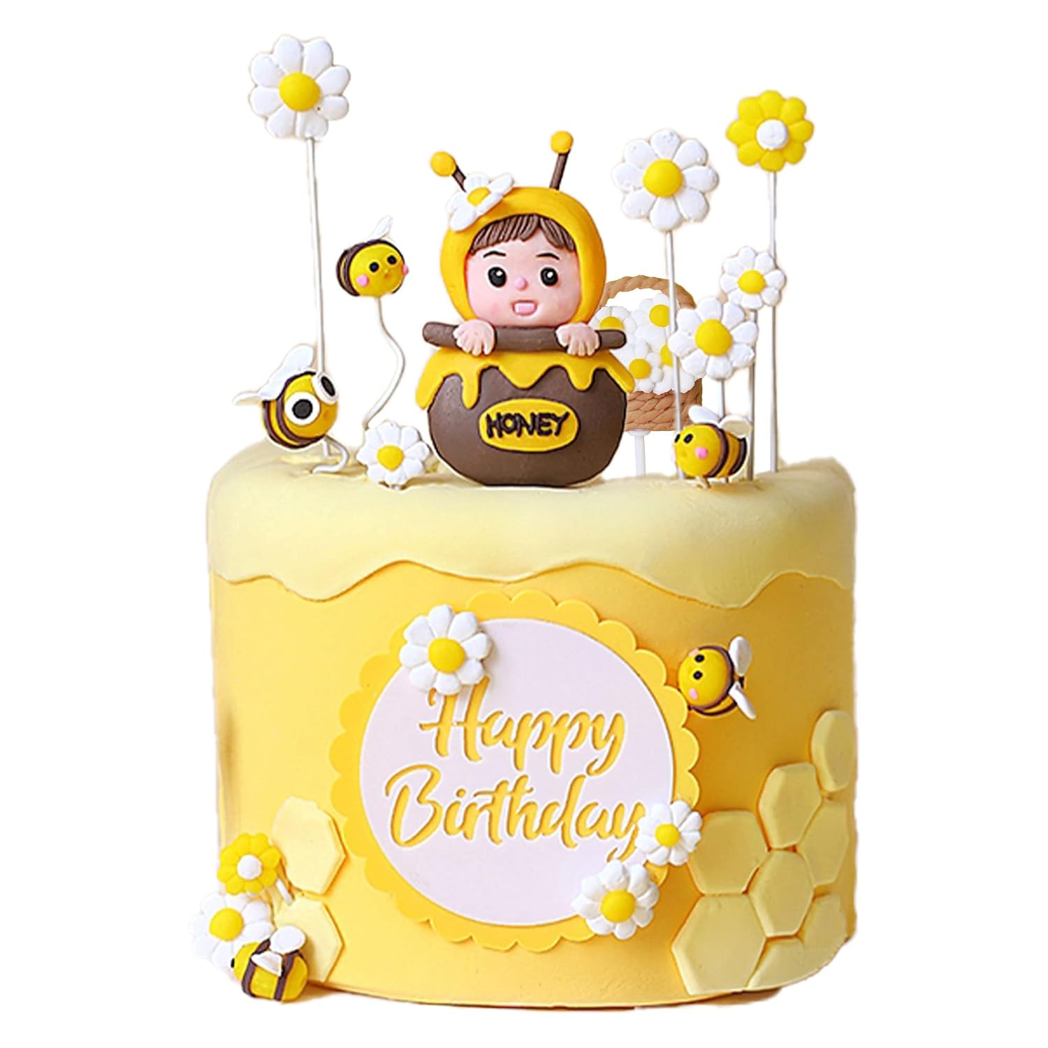 Gyufise 11Pcs Bumble Bee Cupcake Toppers for Baby Shower Birthday Parties