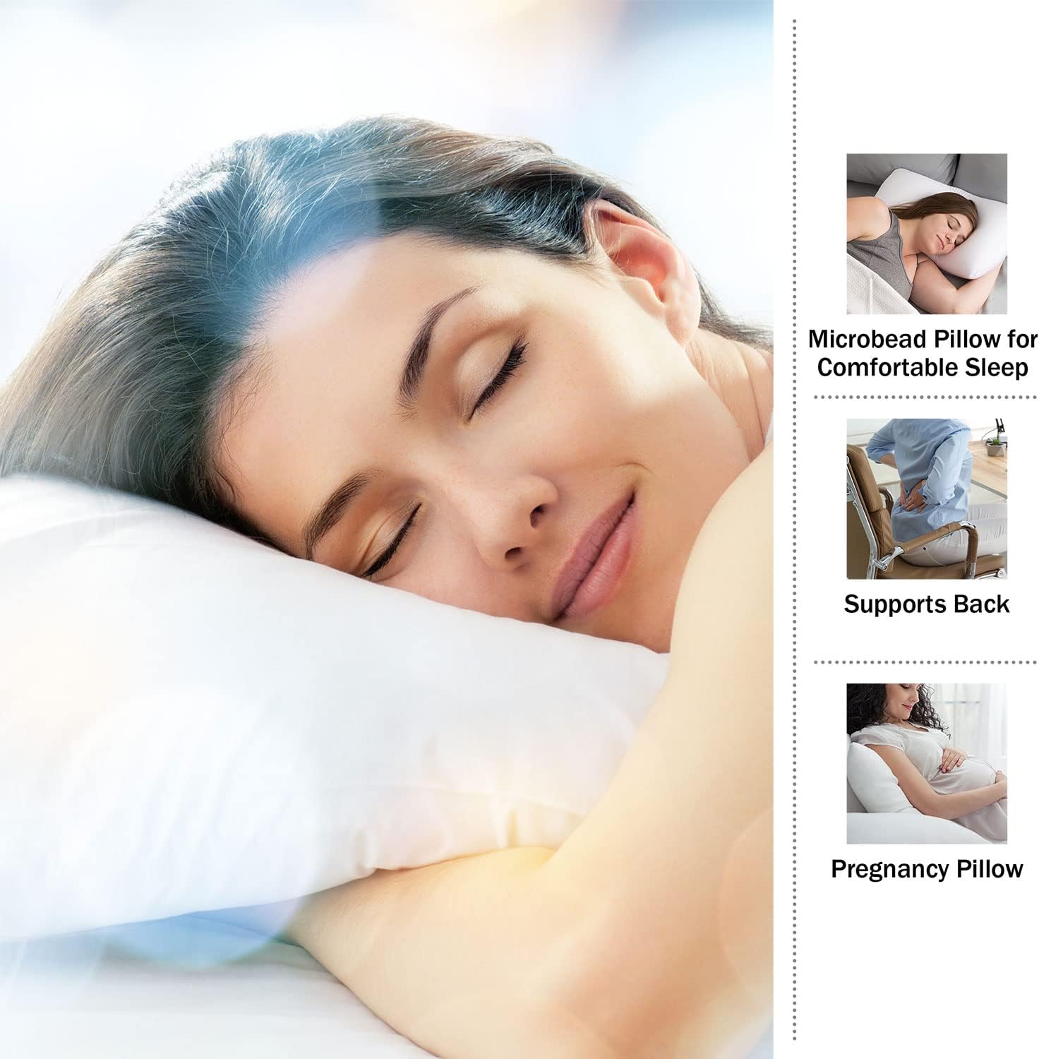 Lavish Home Microbead Pillow - White