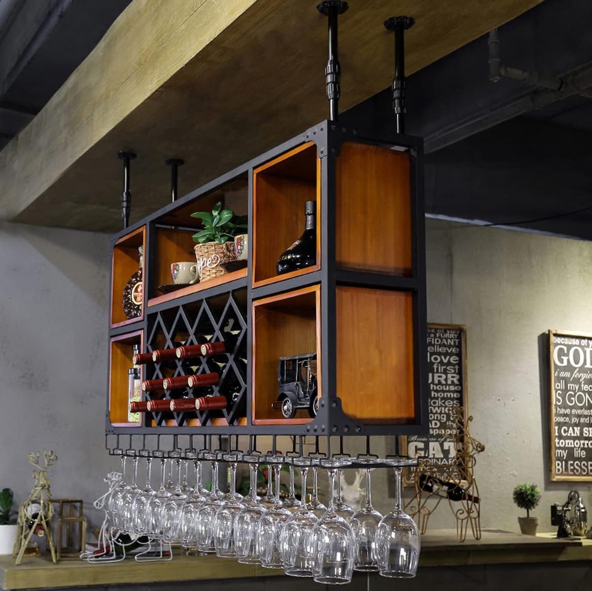 ZJDYDY Wall-Mounted Wine Rack Cabinet