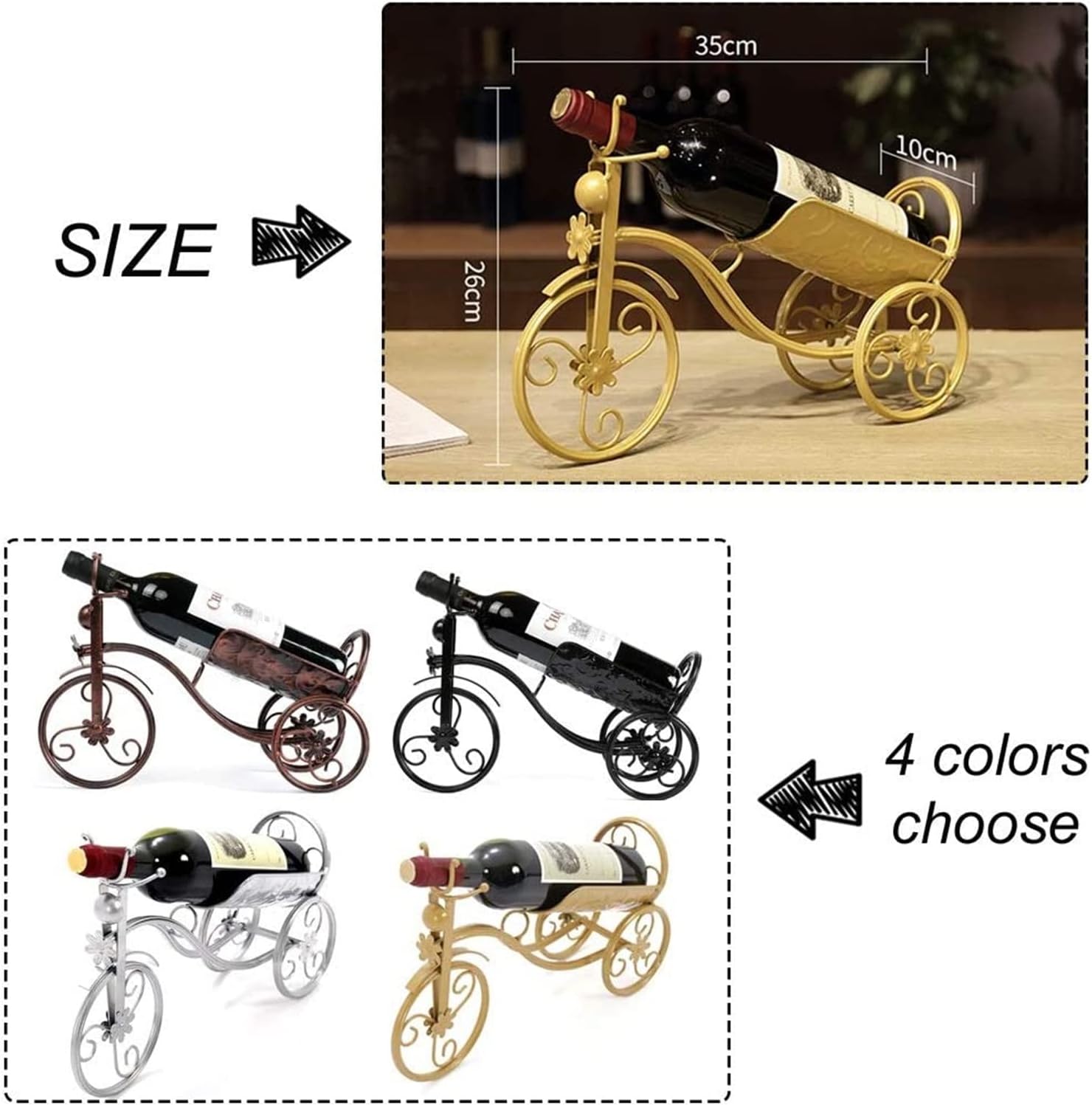 ALDEPO Wine Rack with Tricycle Design for 1 Bottle