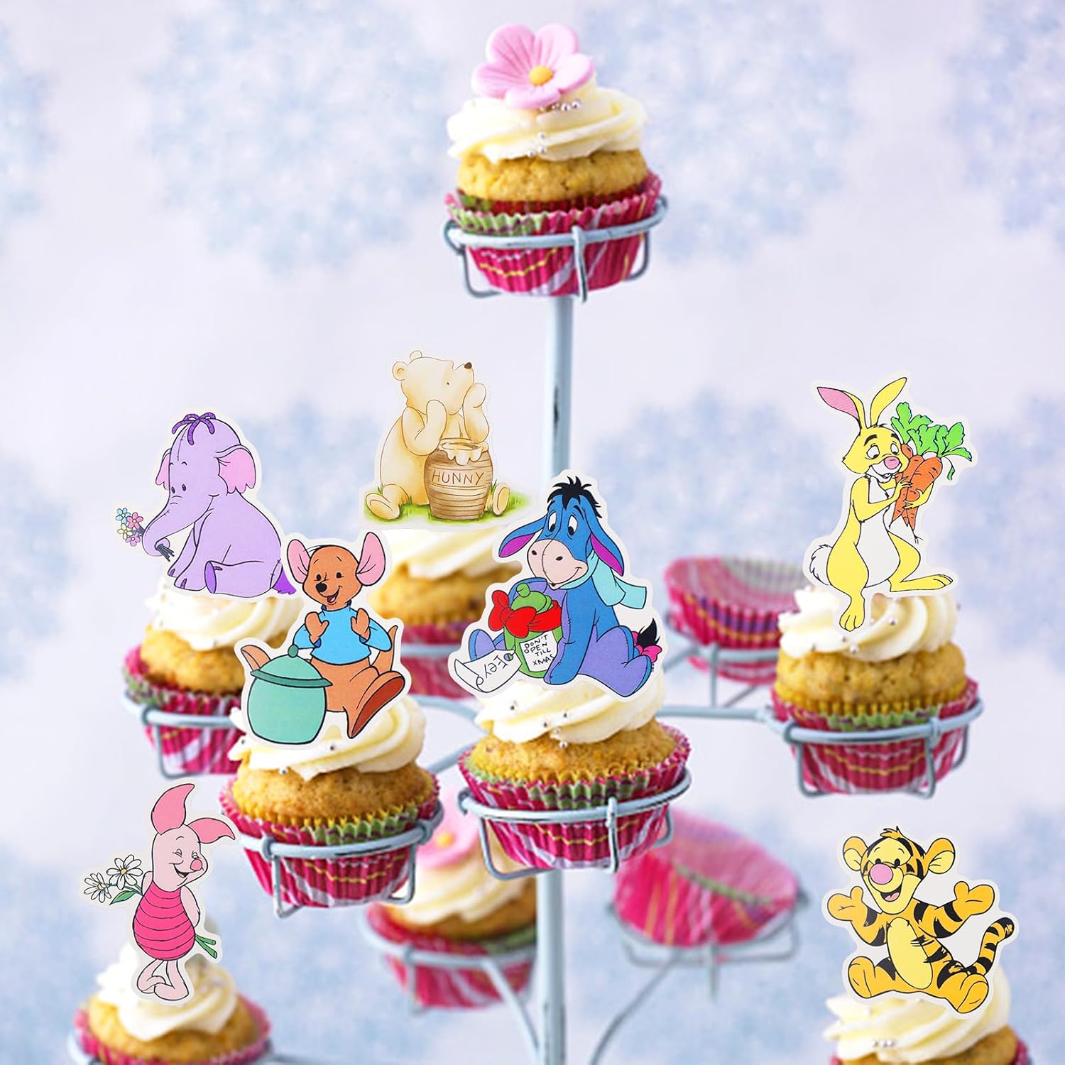MEMOVAN Winnie Pooh Cupcake Toppers 48pcs Set