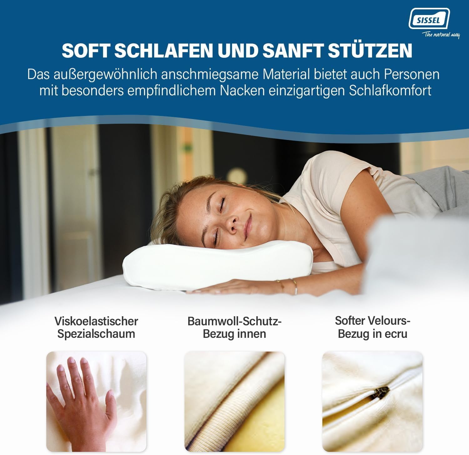 SISSEL Soft Plus Orthopedic Neck Pillow with 5-Year Warranty