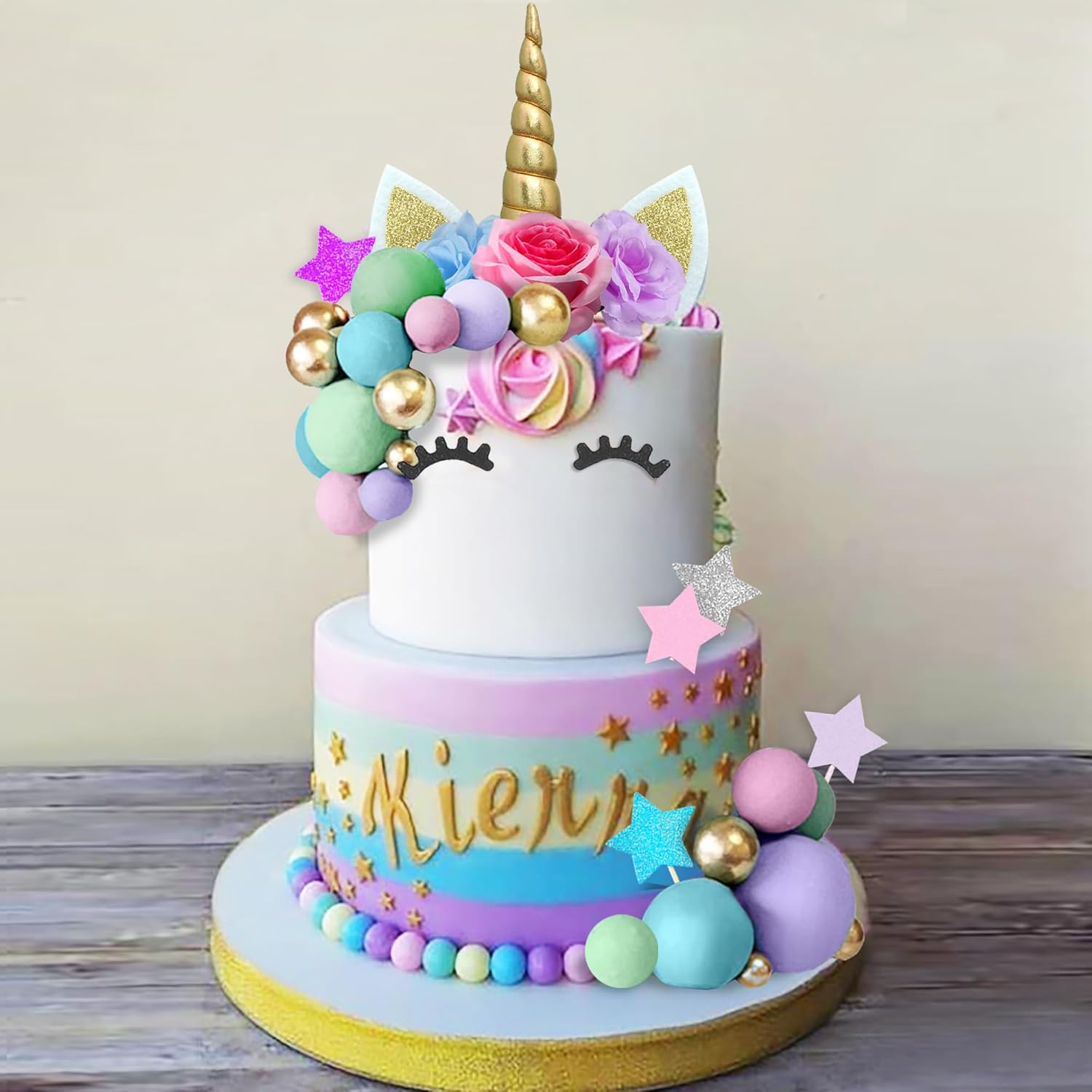 DRWATE 38 PCS Unicorn Cake Toppers Birthday Decorations
