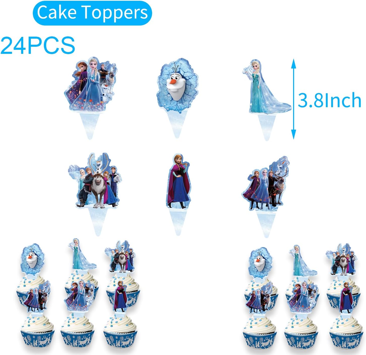 25pcs Ice Cake Toppers for Birthday Party Decorations