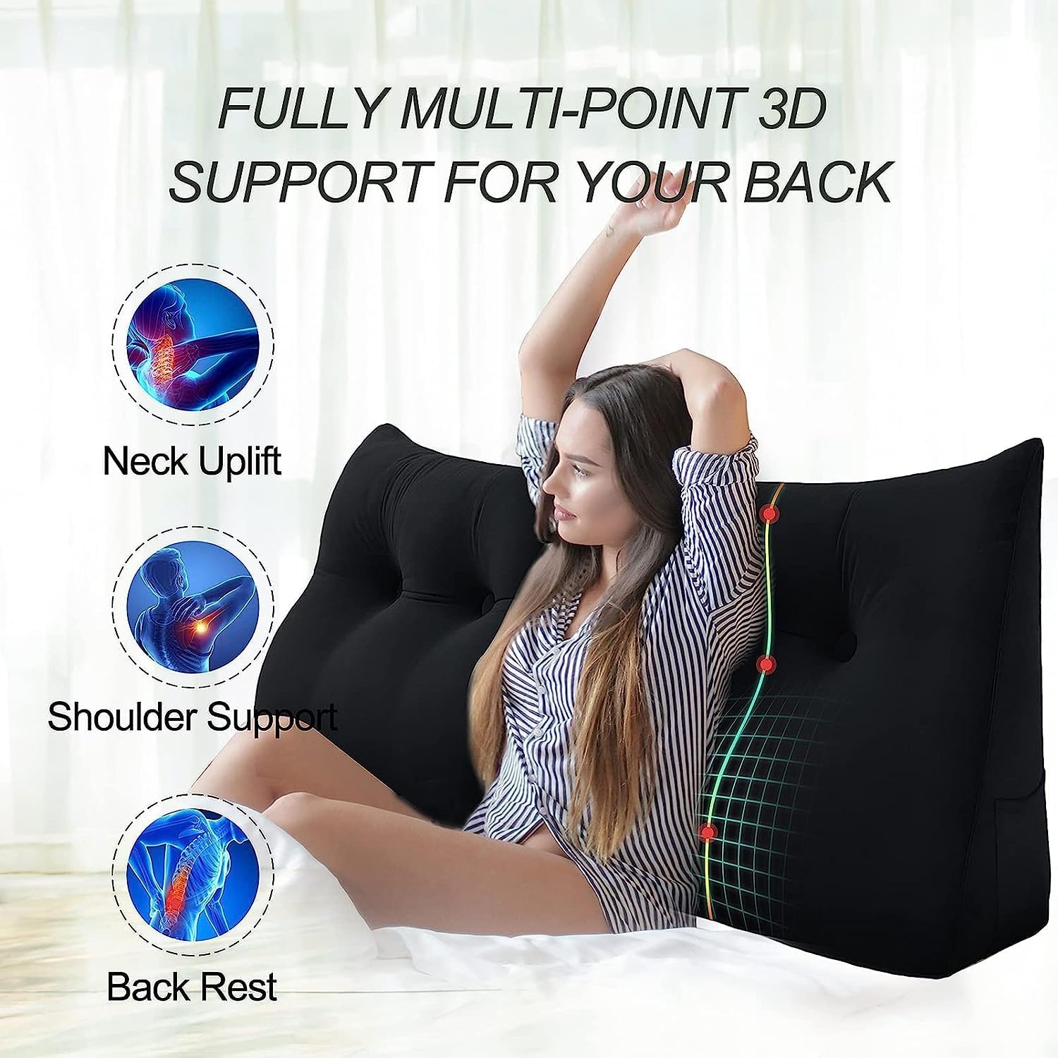 COZMAX Triangular Headboard Pillow with Removable Cover