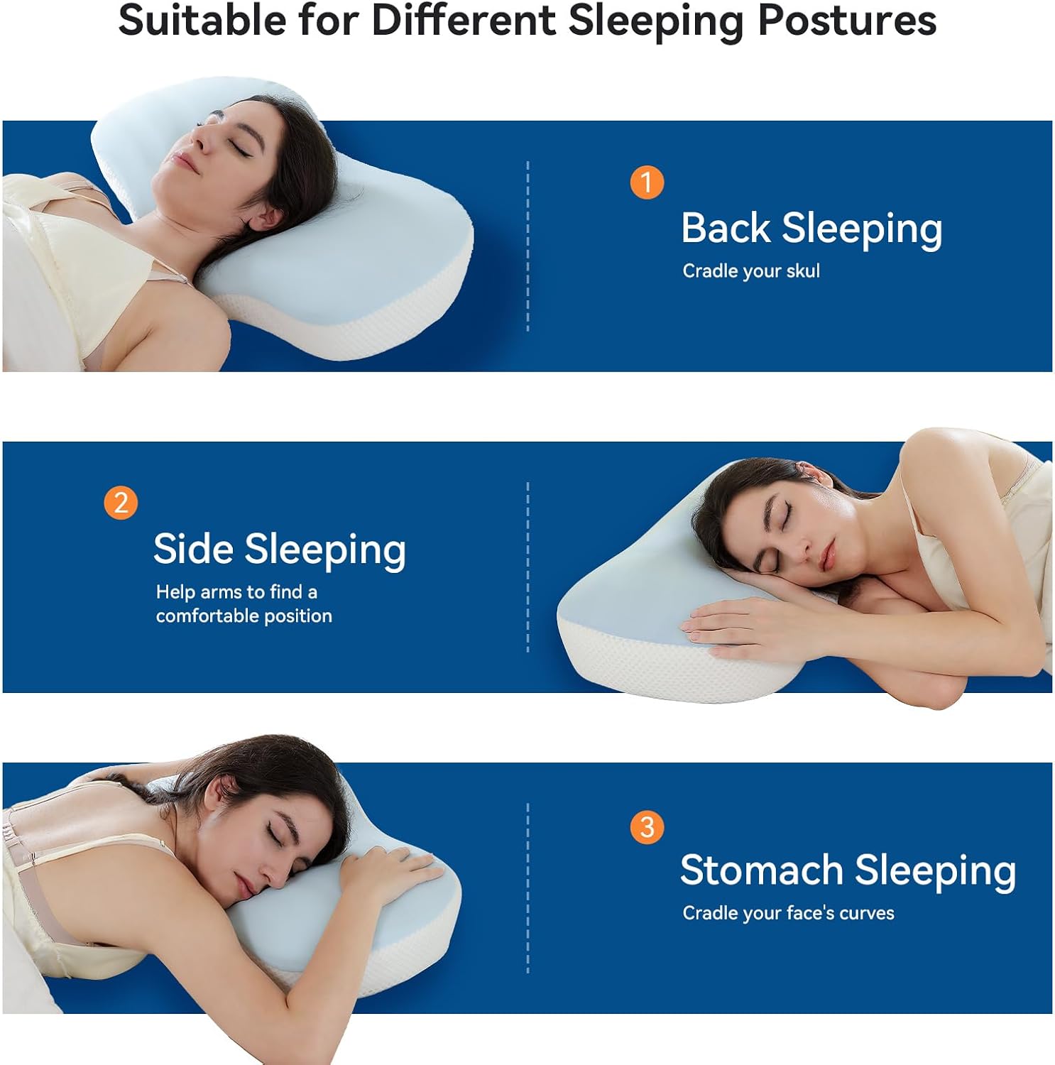 Zmarthumb Cervical Pillow - Adjustable Height Memory Foam Neck Support
