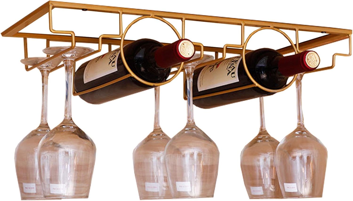 Premium Wall-Mounted Wine Racks with Rose Gold Finish