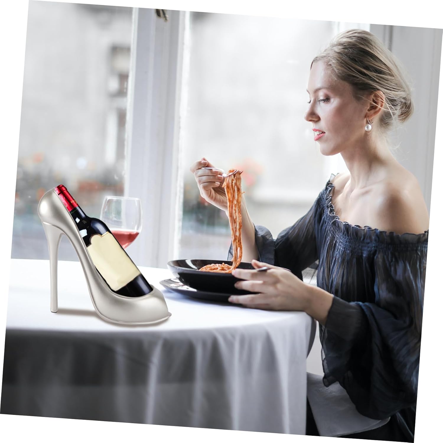 Garneck High Heel Wine Bottle Holder Tabletop Rack