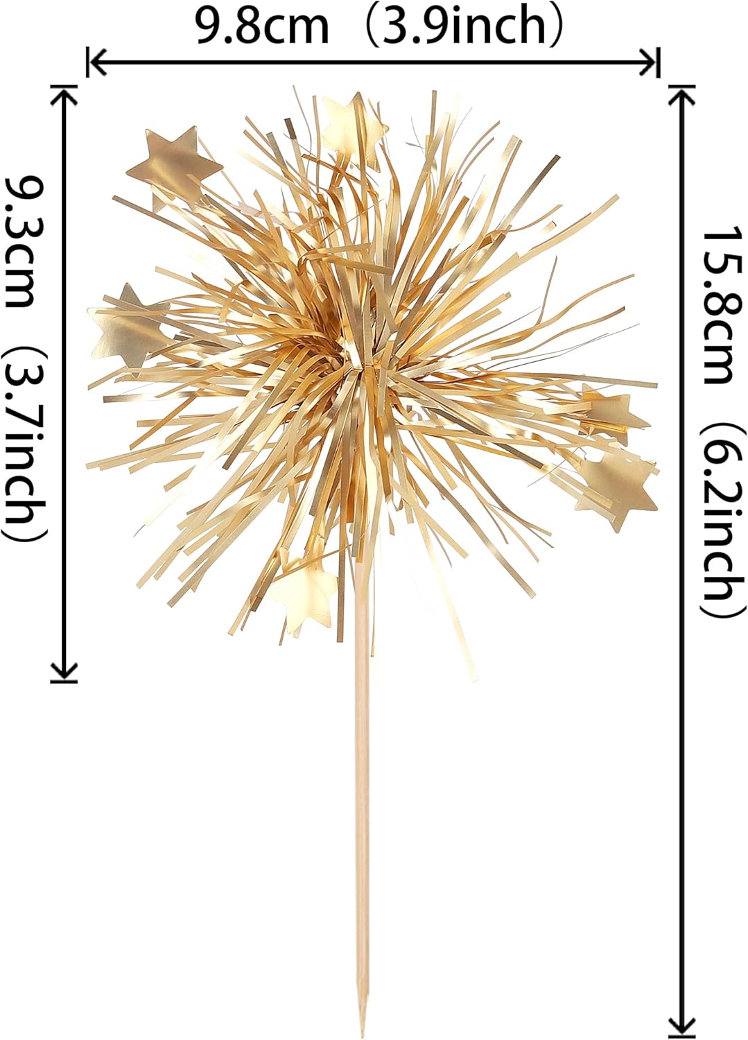 ZHUOWEISM 30PCS Foil Firework Cupcake Toppers