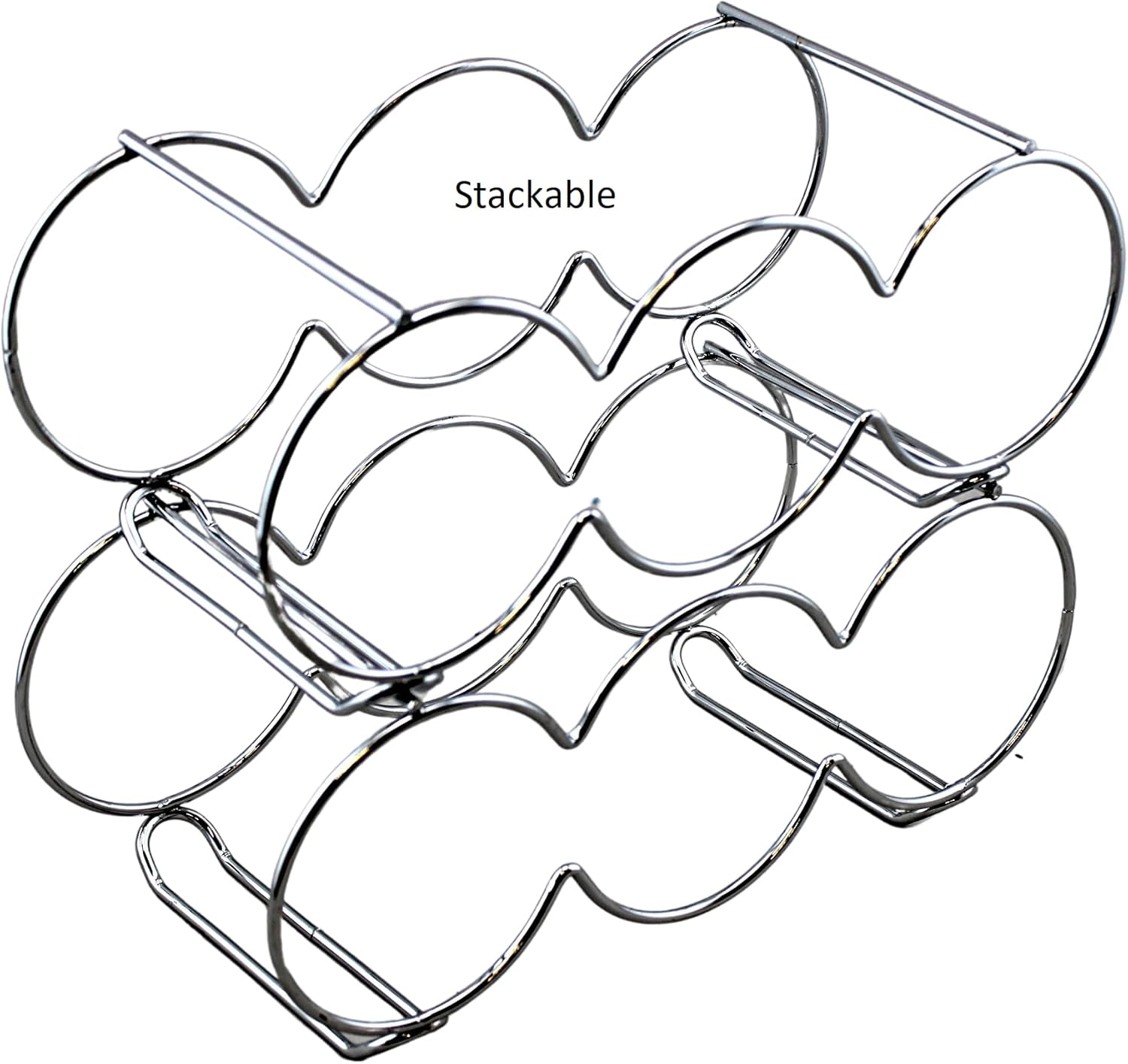 Stackable Wine Rack Bottle Holder in Silver