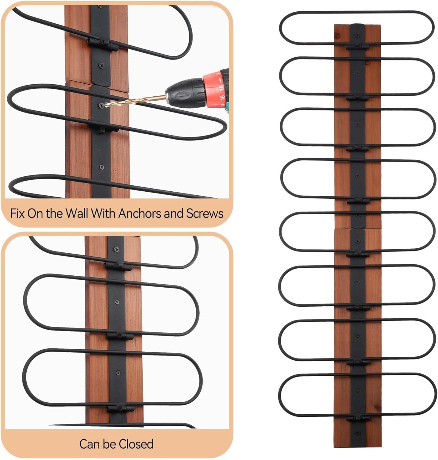 FLstudio Wall Mounted Wine Rack for 8 Bottles