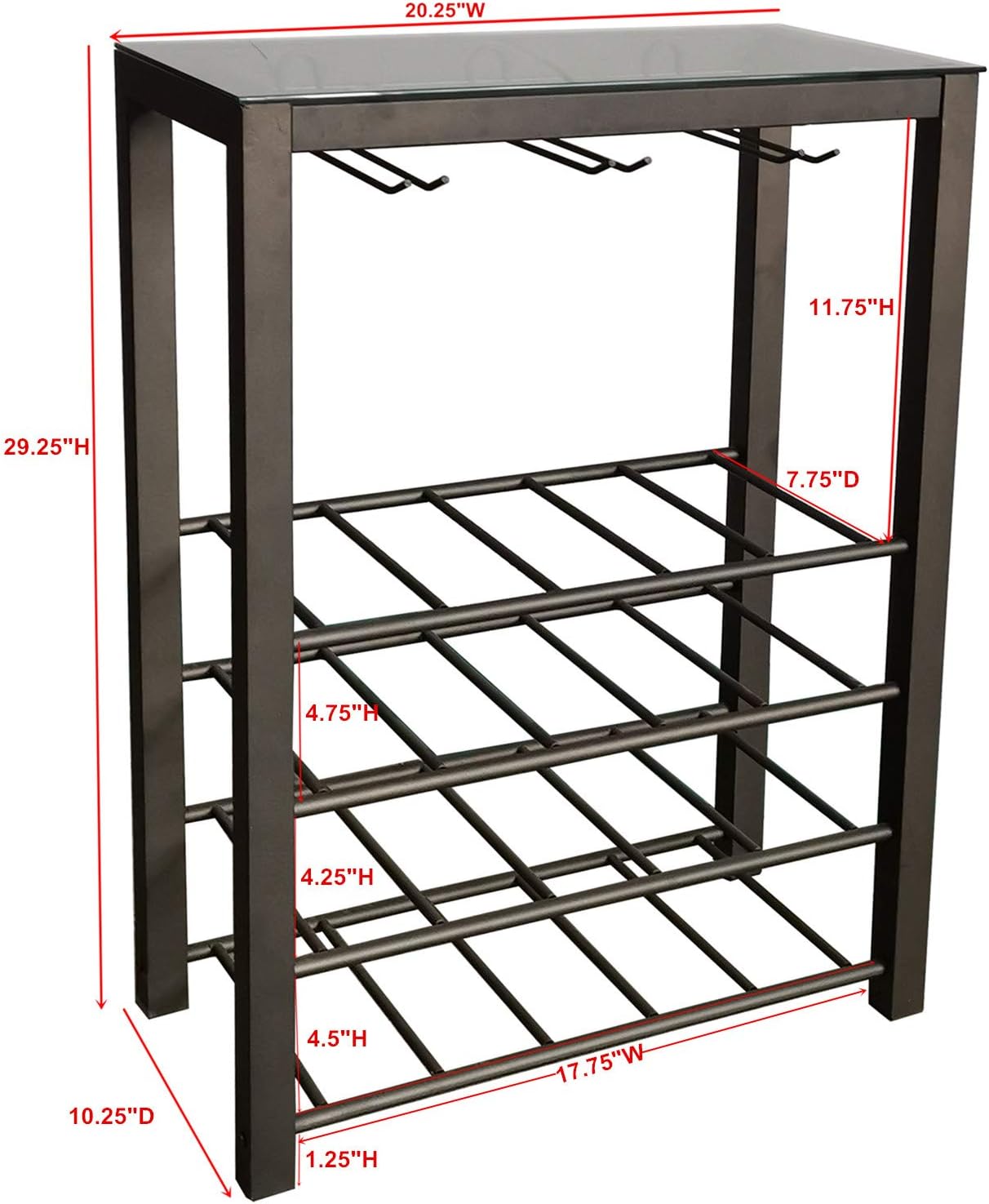 Kings Brand Freestanding Wine Rack with 20 Bottle Capacity