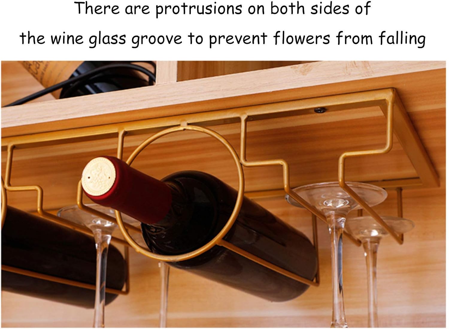 Premium Wall-Mounted Wine Racks with Rose Gold Finish