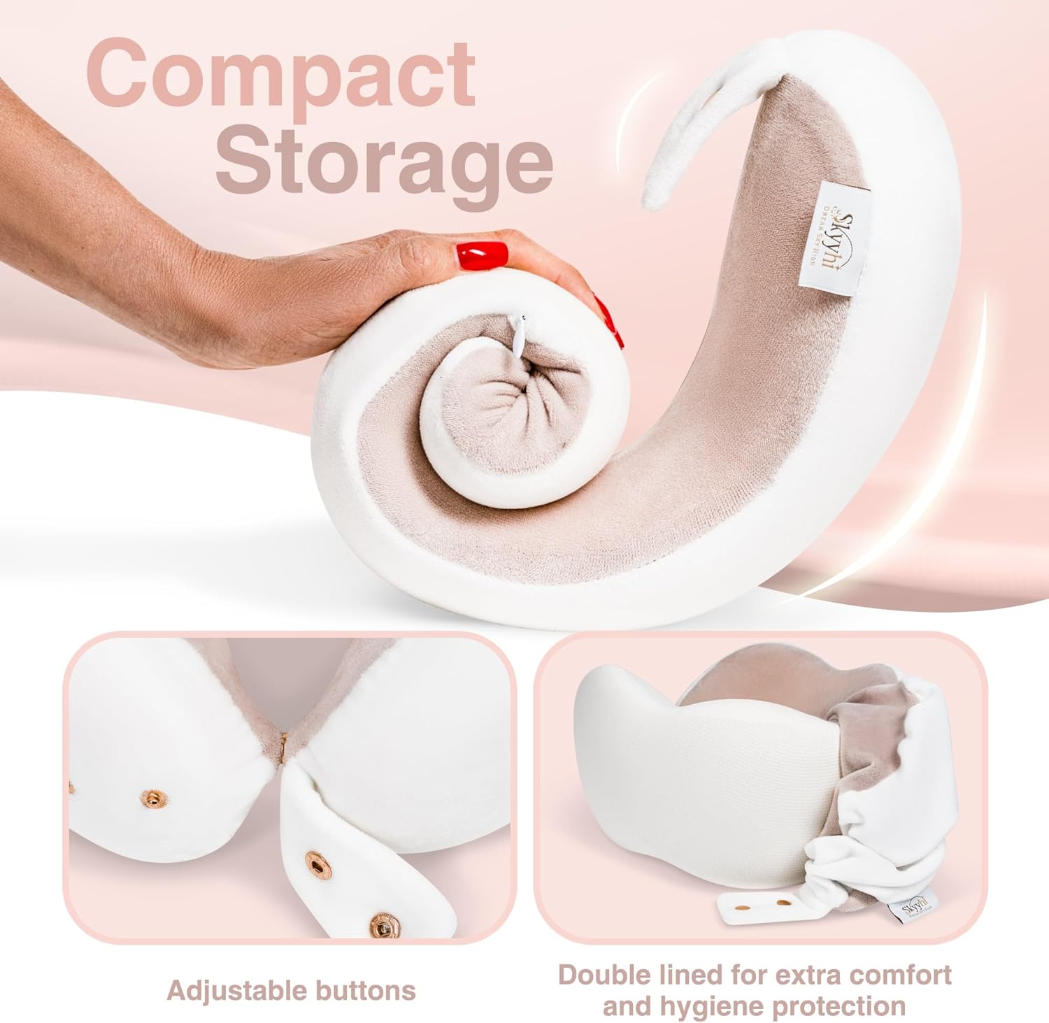Skyyhi Womens Fitted Neck Pillow for Travel