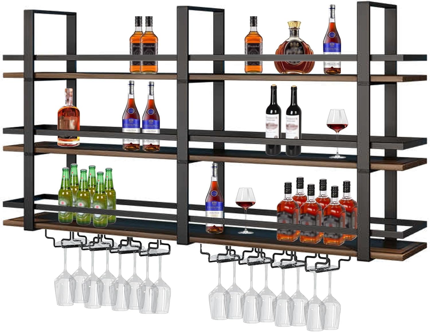 DSVONAUS Wall-Mounted Wine Rack with LED Light 3 Tier