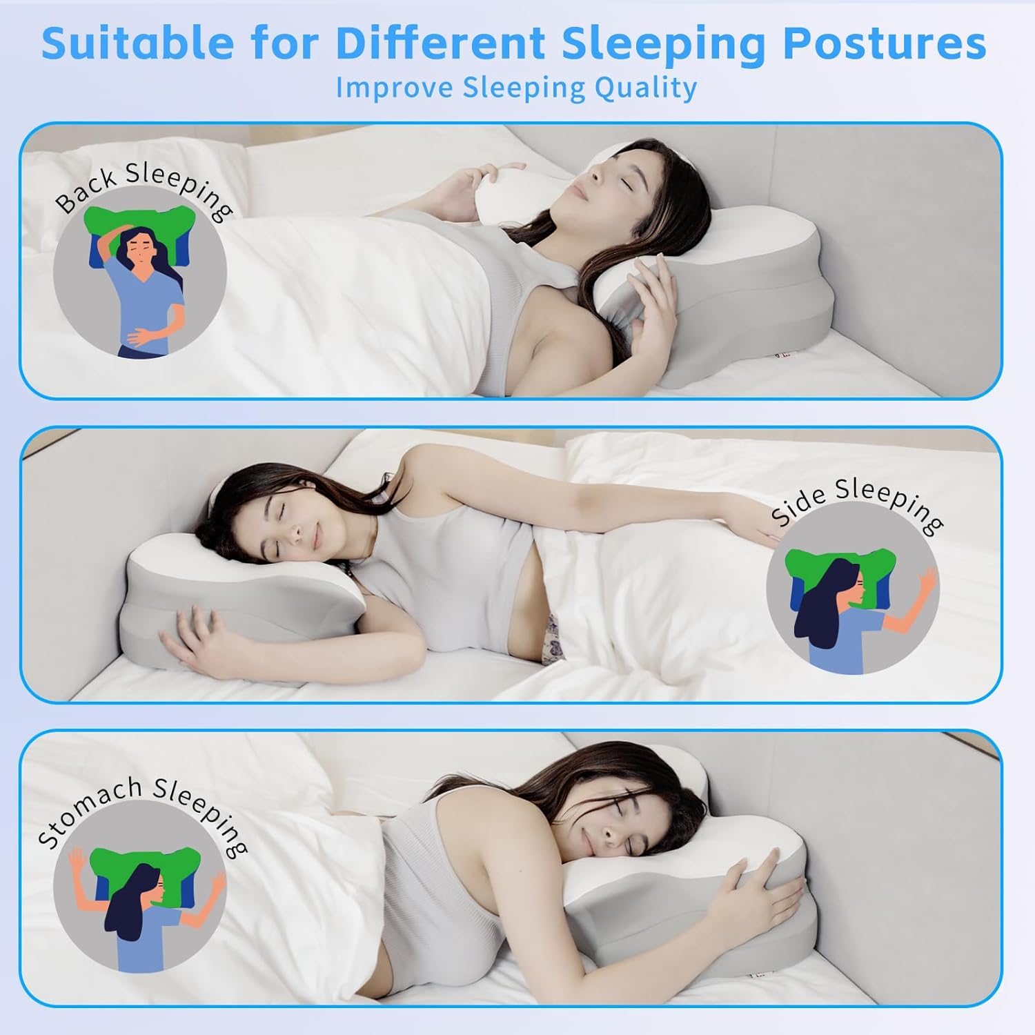 Zedaotc Cervical Neck Pillow for Pain Relief and Sleep Support