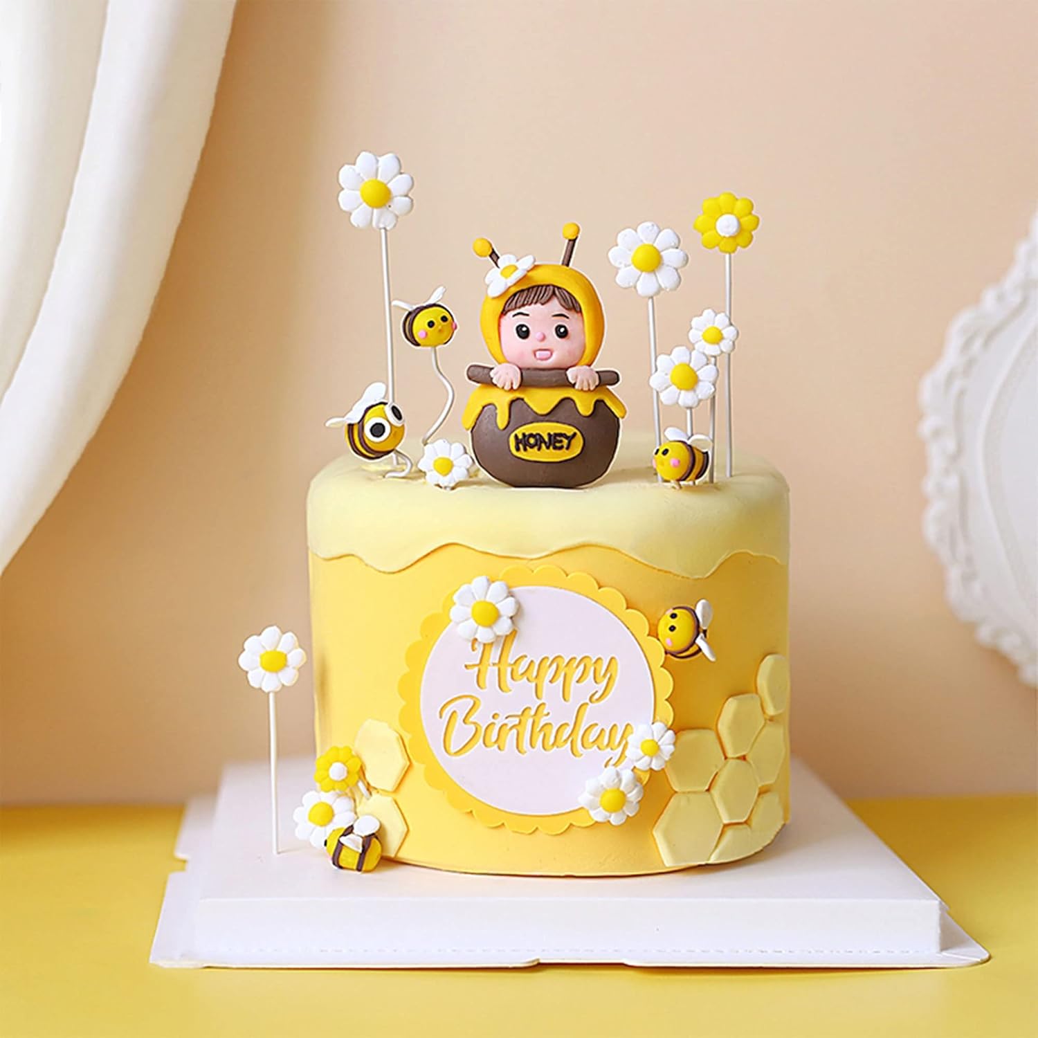 Gyufise 11Pcs Bumble Bee Cupcake Toppers for Baby Shower Birthday Parties