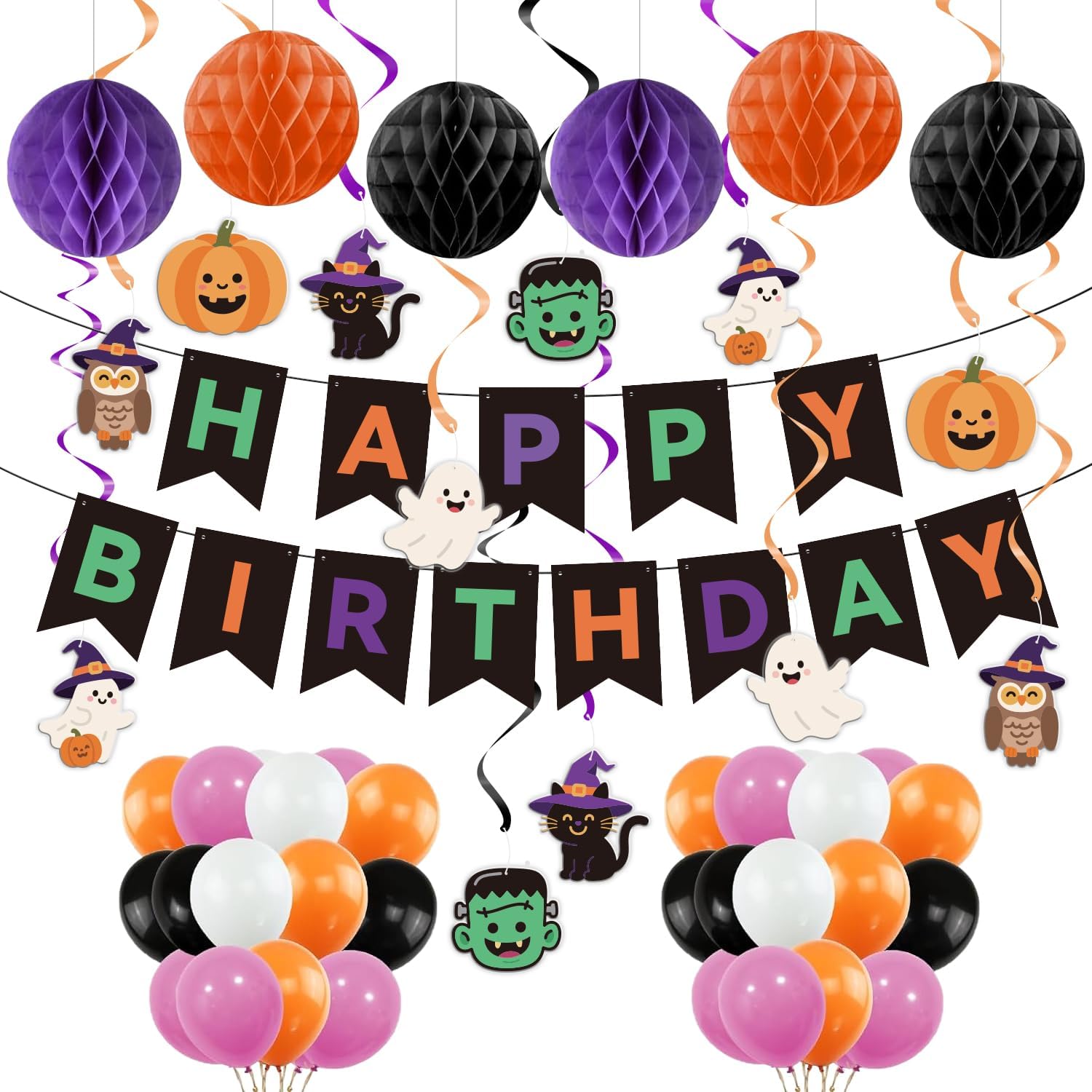 Happy Halloween Birthday Party Decor Set