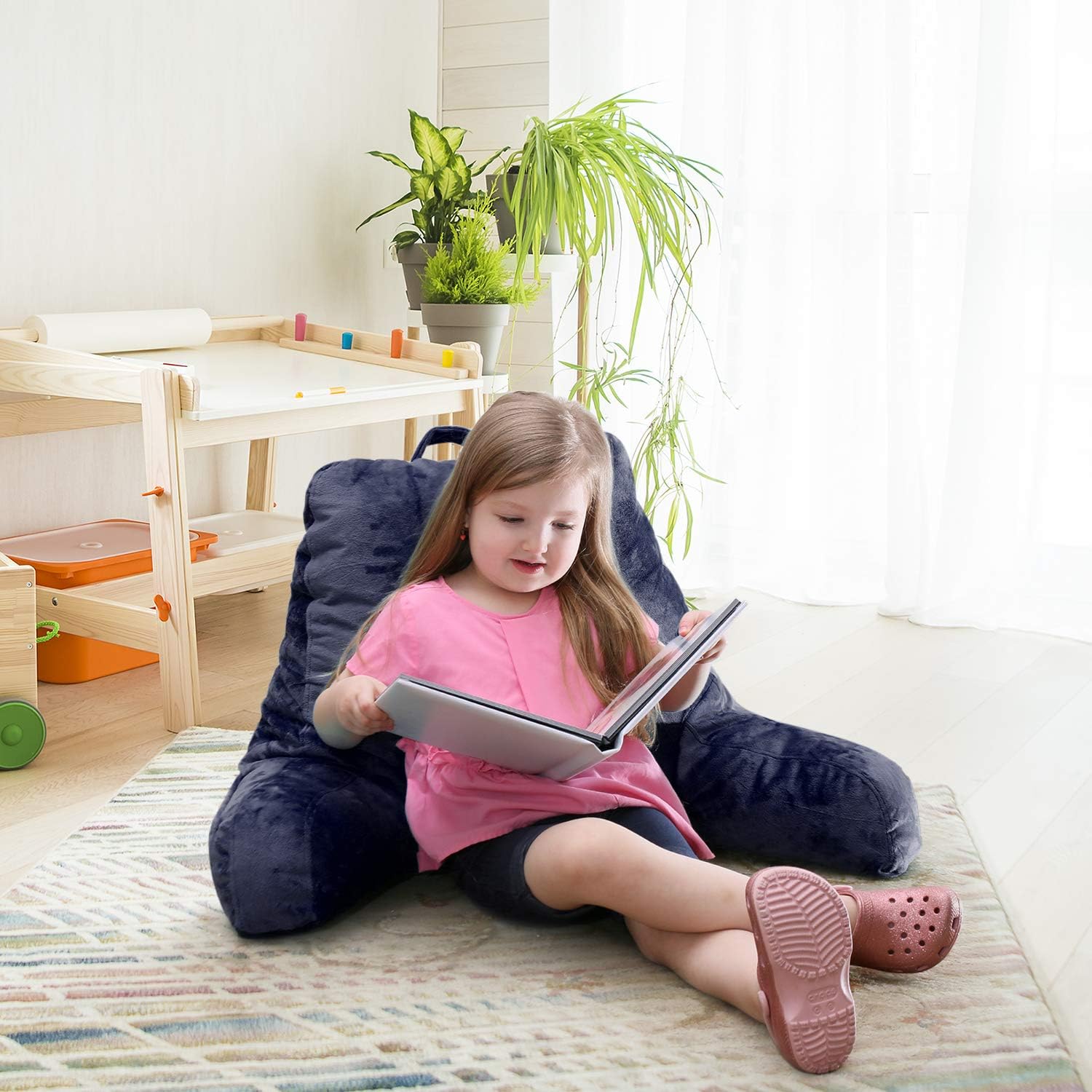 Nestl Reading Pillow with Laptop Lap Desk - Navy